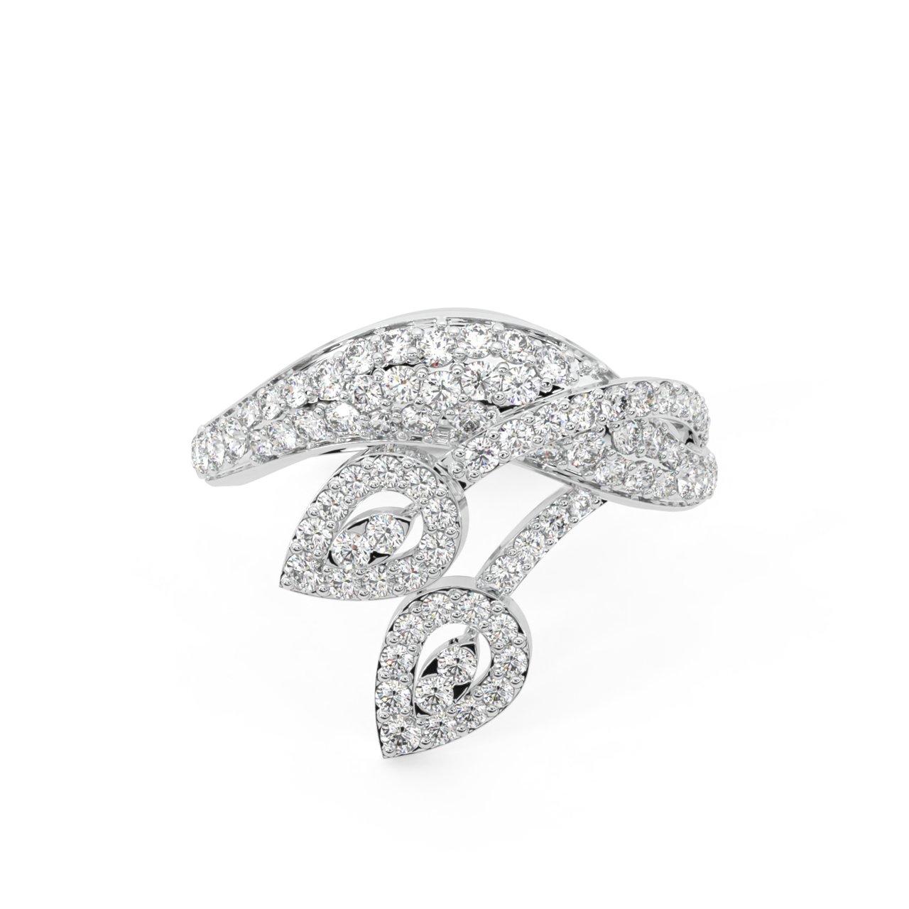 Shimmer Leaf Diamond Ring