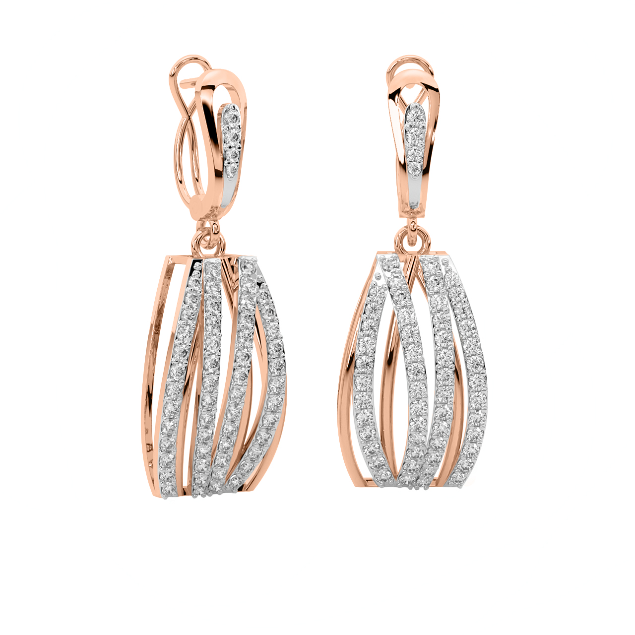 Frost On Gold Diamond Earrings