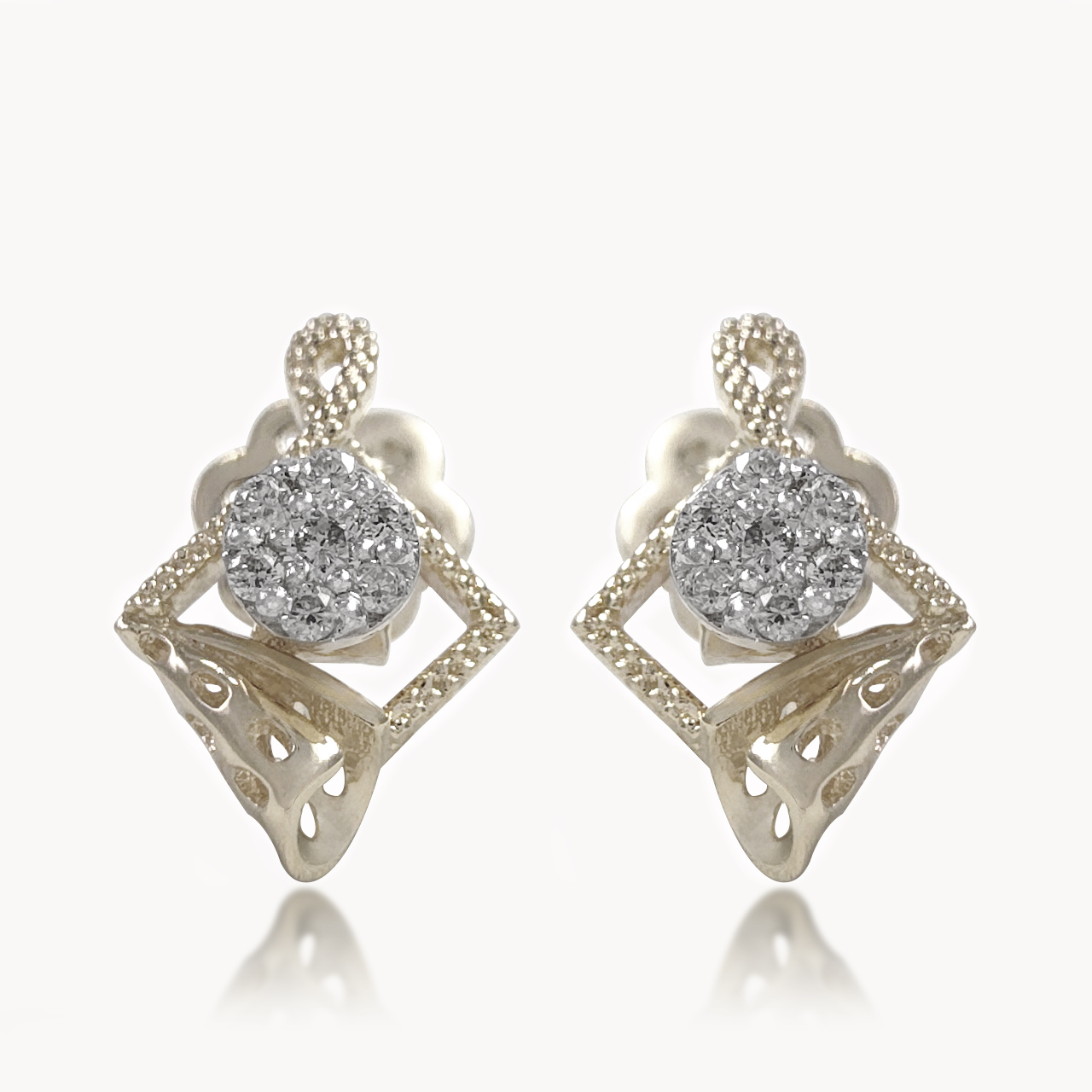 Geometric Infinity Diamond Studs