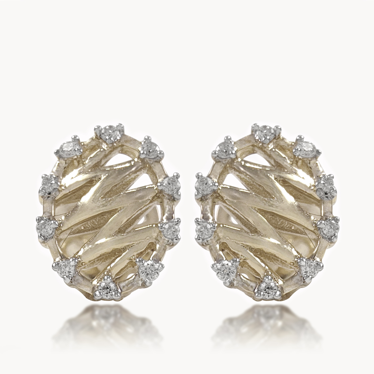 Zig-zag Diamond Studs
