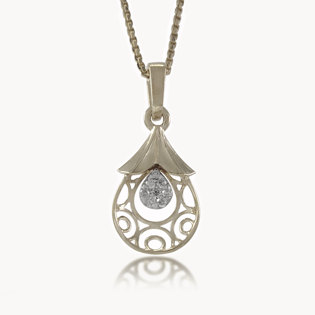 Tear Bloom Diamond Pendant