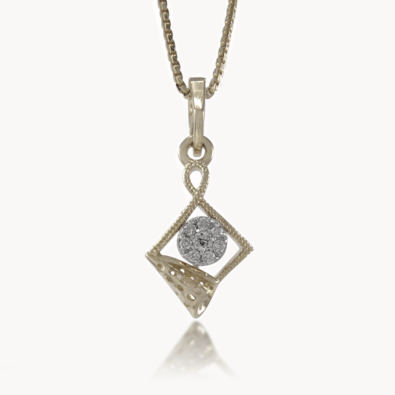 Geometric Infinity Diamond Pendant