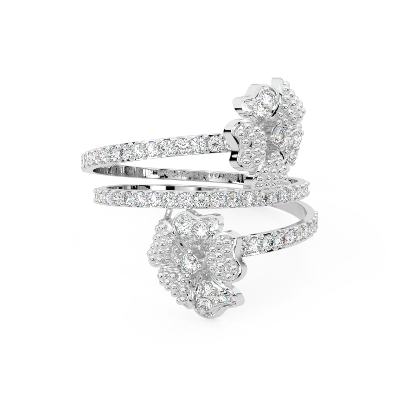 Twin Floral Diamond Ring