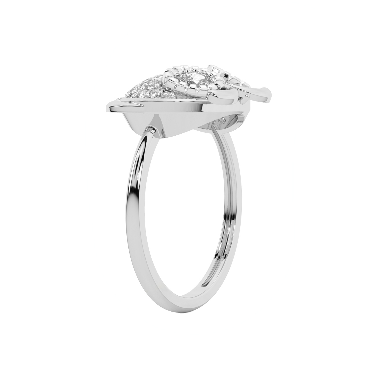 Owl Round Diamond Engagement Ring