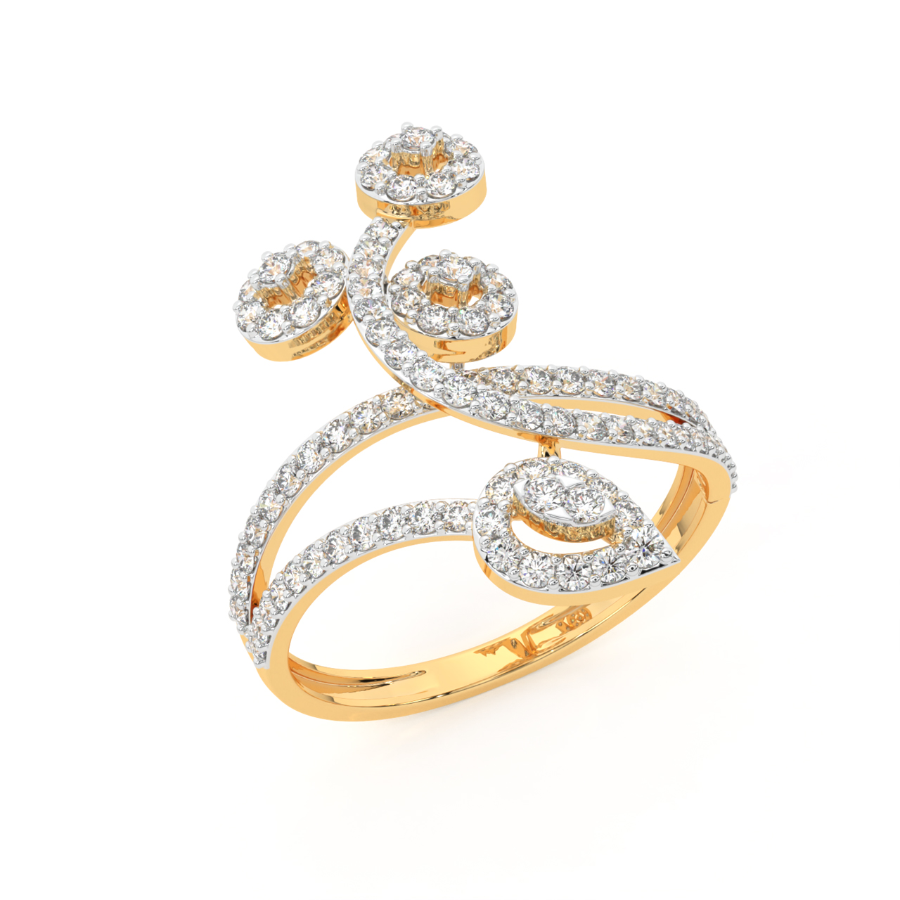 Flight of Gold Diamond Ring