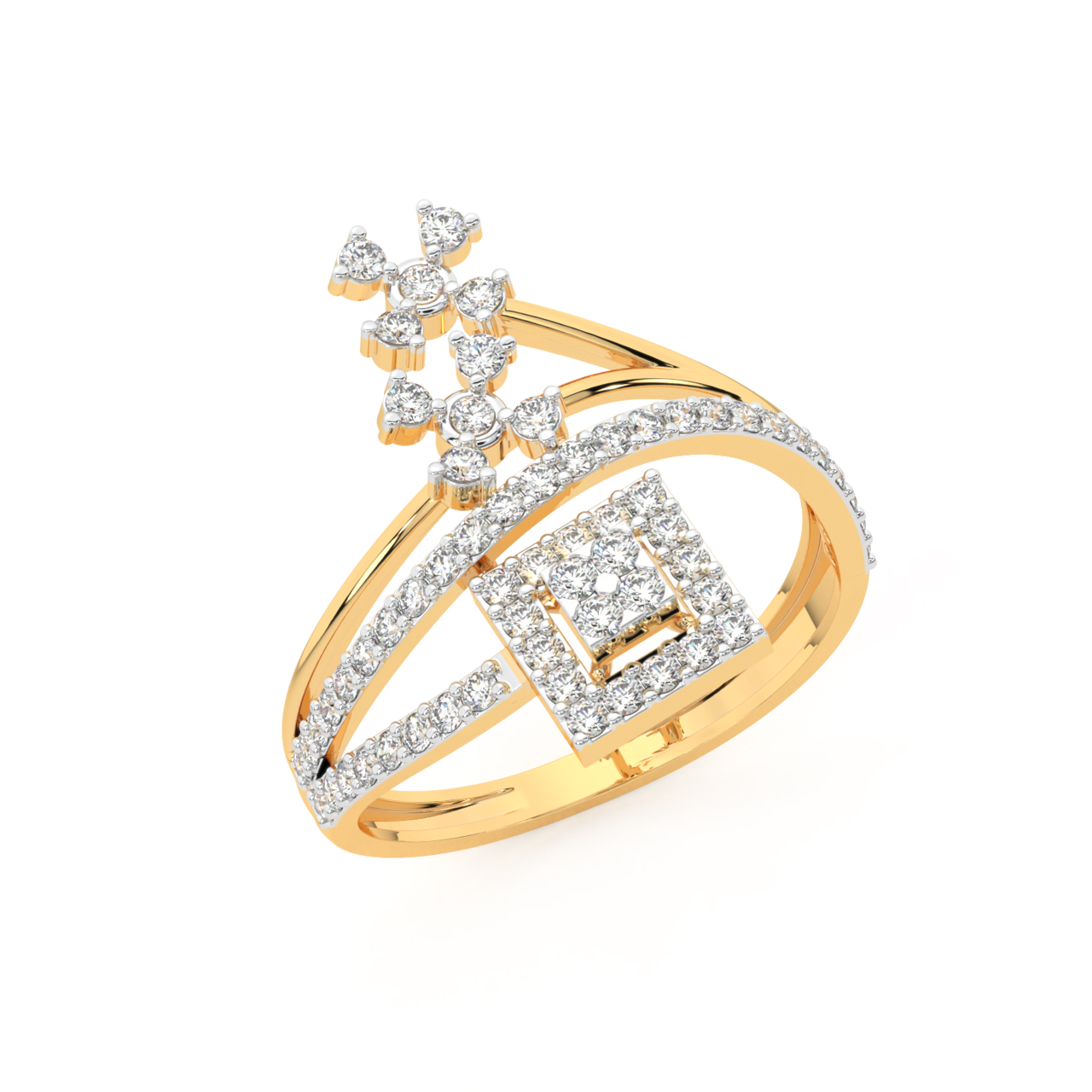 Floral Stylist Diamond Ring