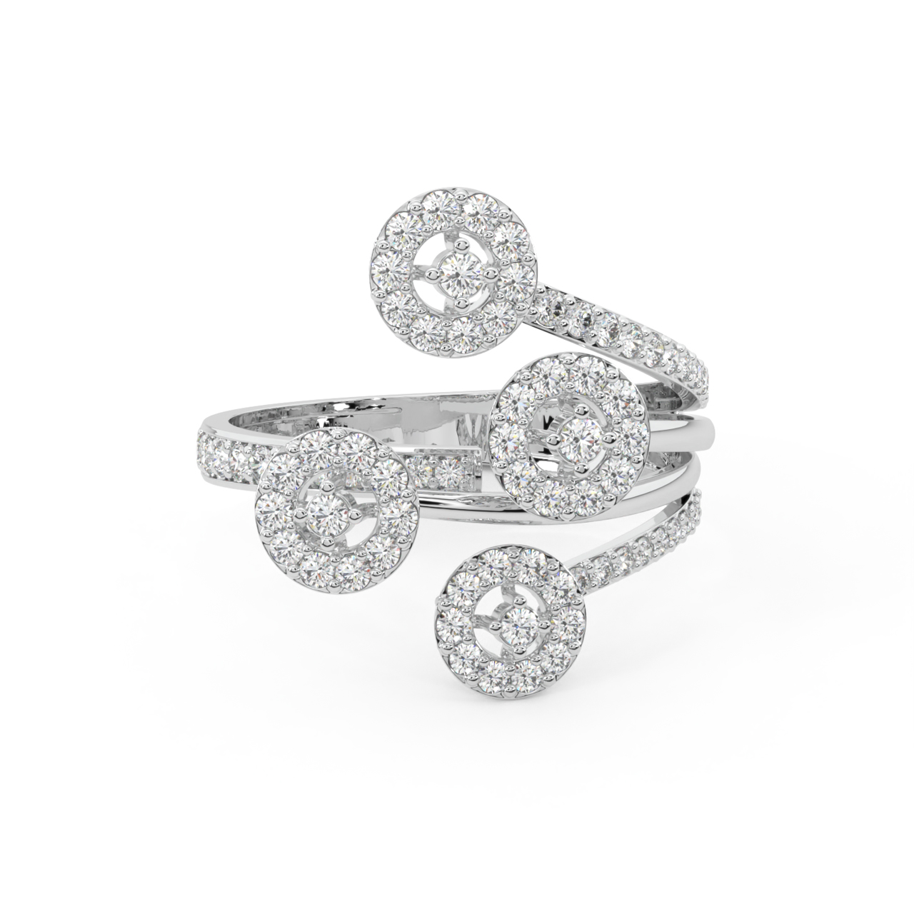 Quad Circle Design Diamond Ring