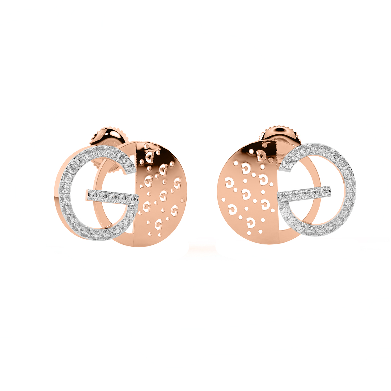 G Design Diamond Stud Earrings