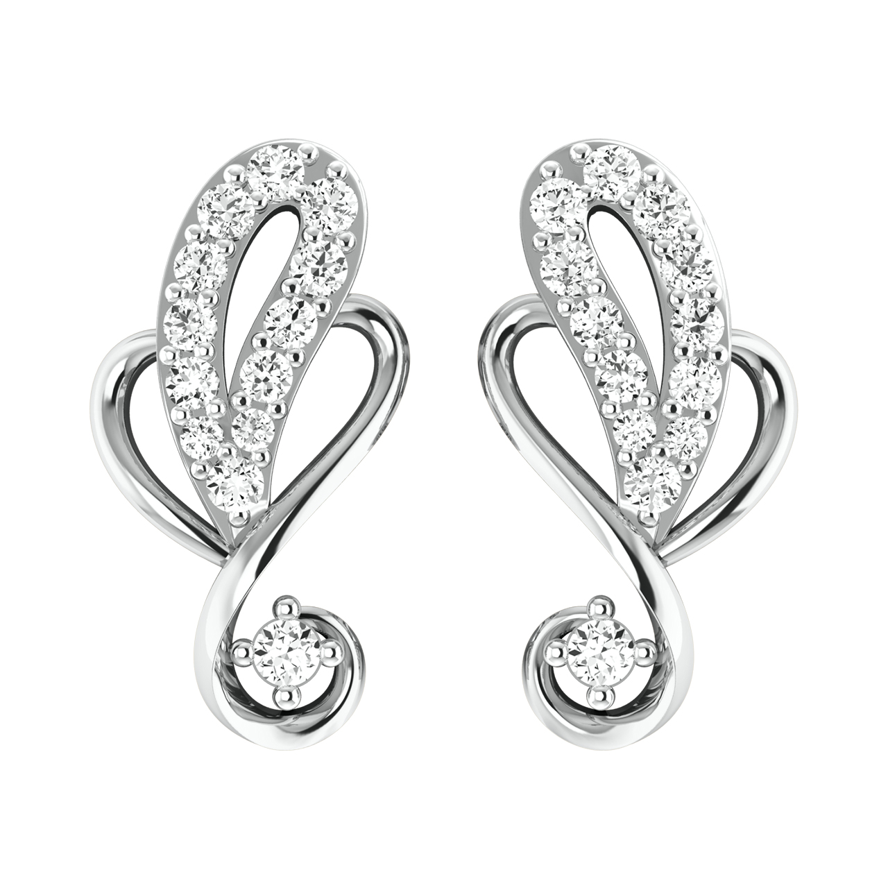 Get Amina Heart Shaped Diamond Stud Earrings- Sirius Jewels