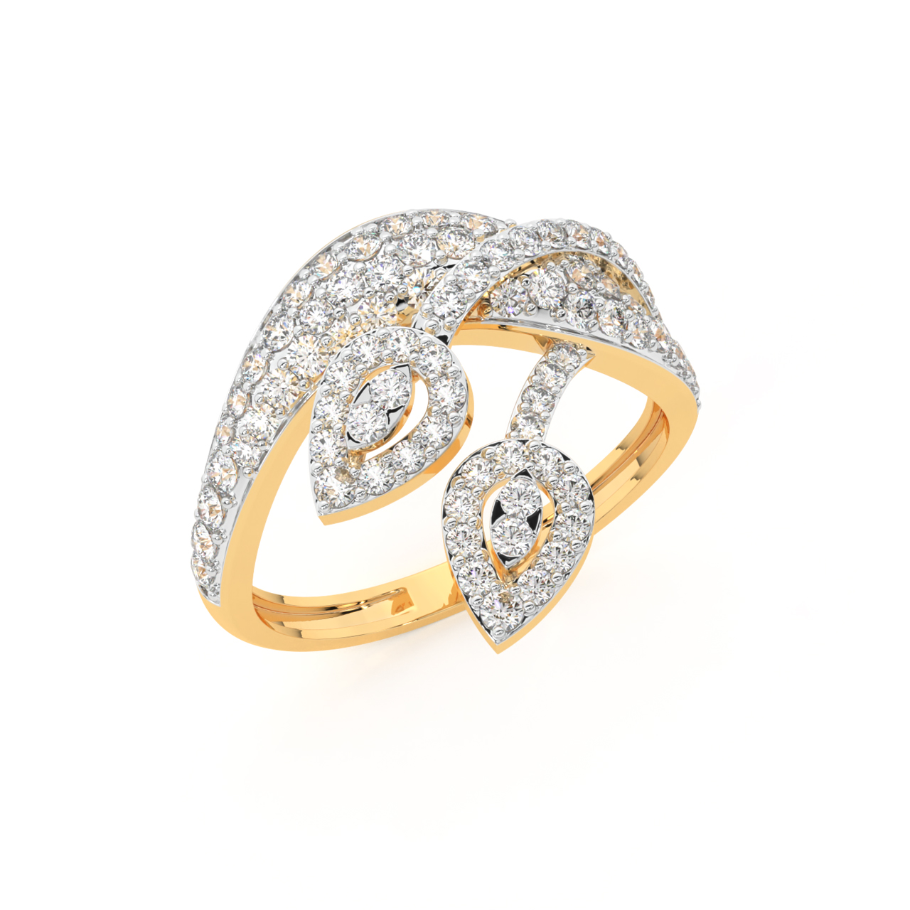 Shimmer Leaf Diamond Ring