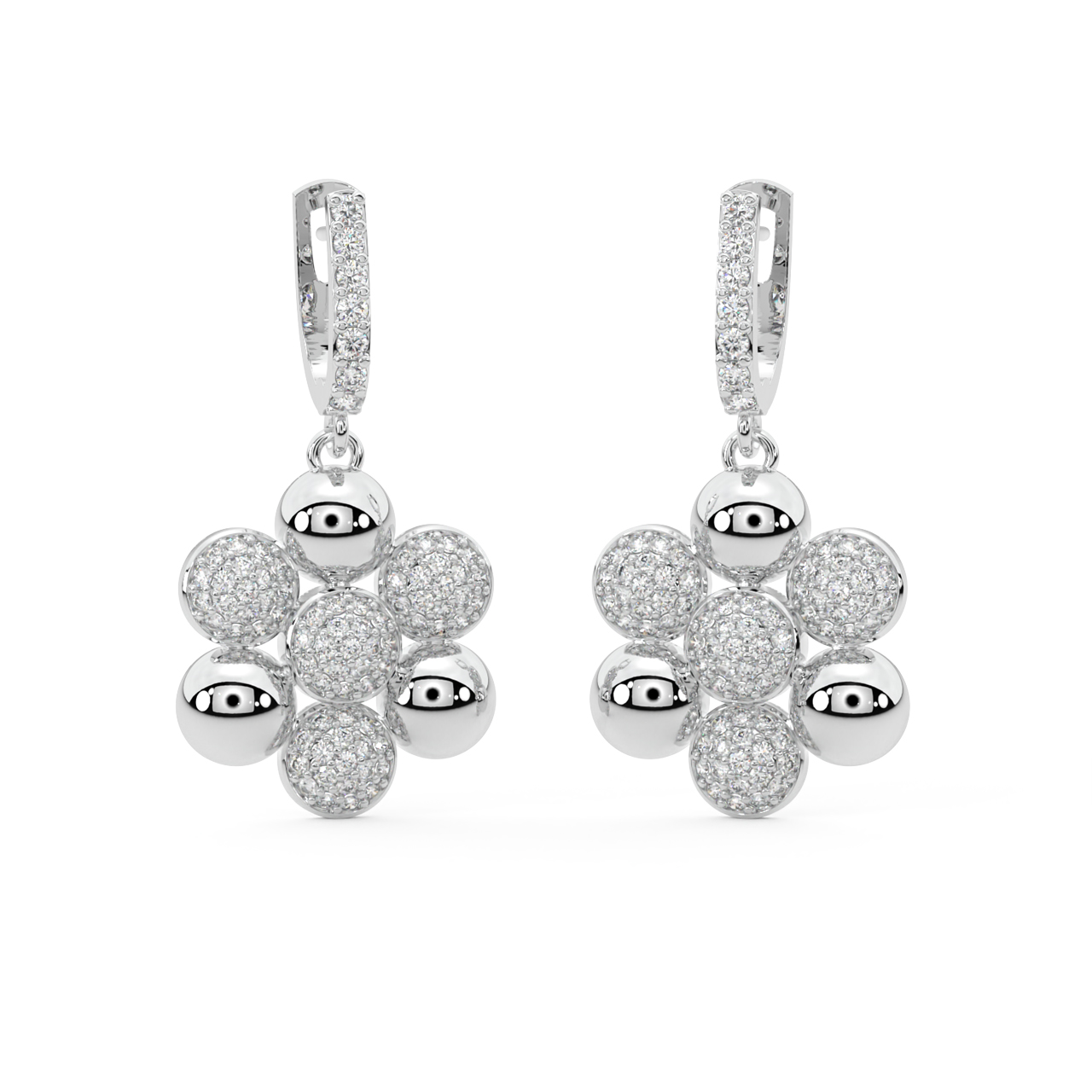 Dark Blossoms Diamond Earrings