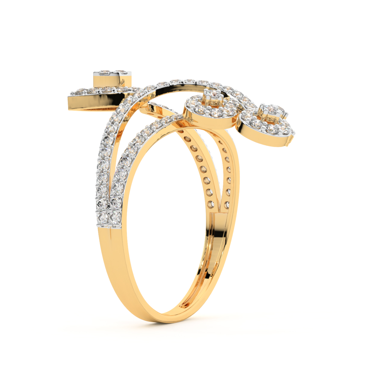 Flight of Gold Diamond Ring