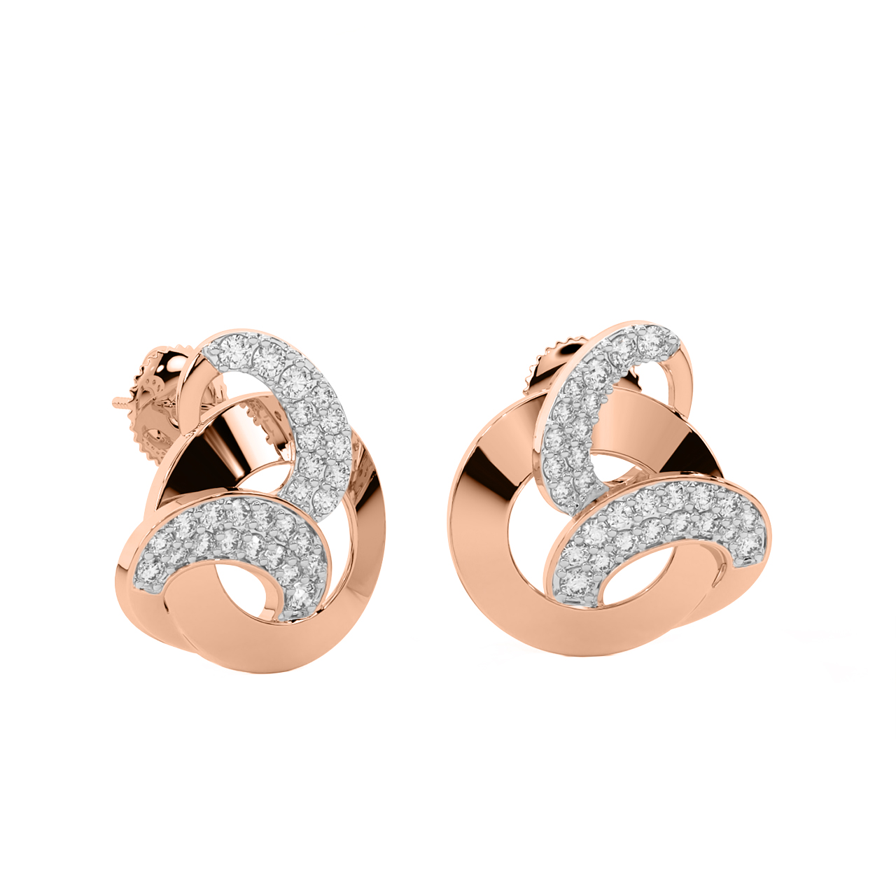 Lydia Round Diamond Stud Earrings