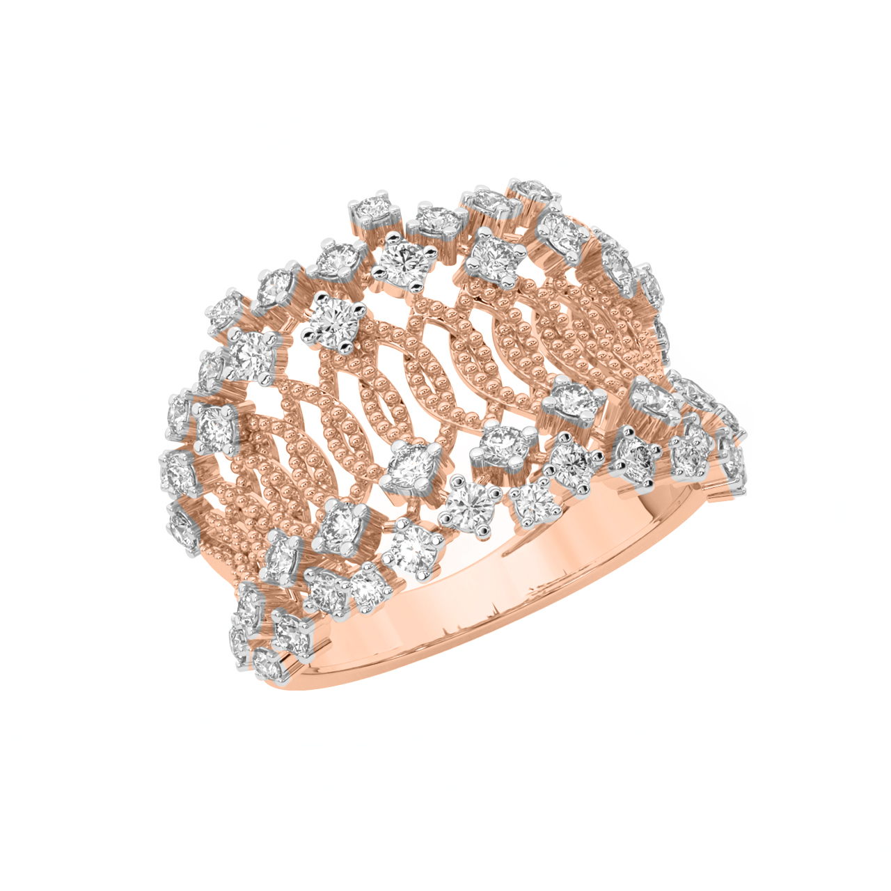 KATARINA Prong Set Diamond Cluster Engagement Ring in 14K Rose Gold (1/6  cttw, G-H, I2-I3) (Size-4.5) | Amazon.com