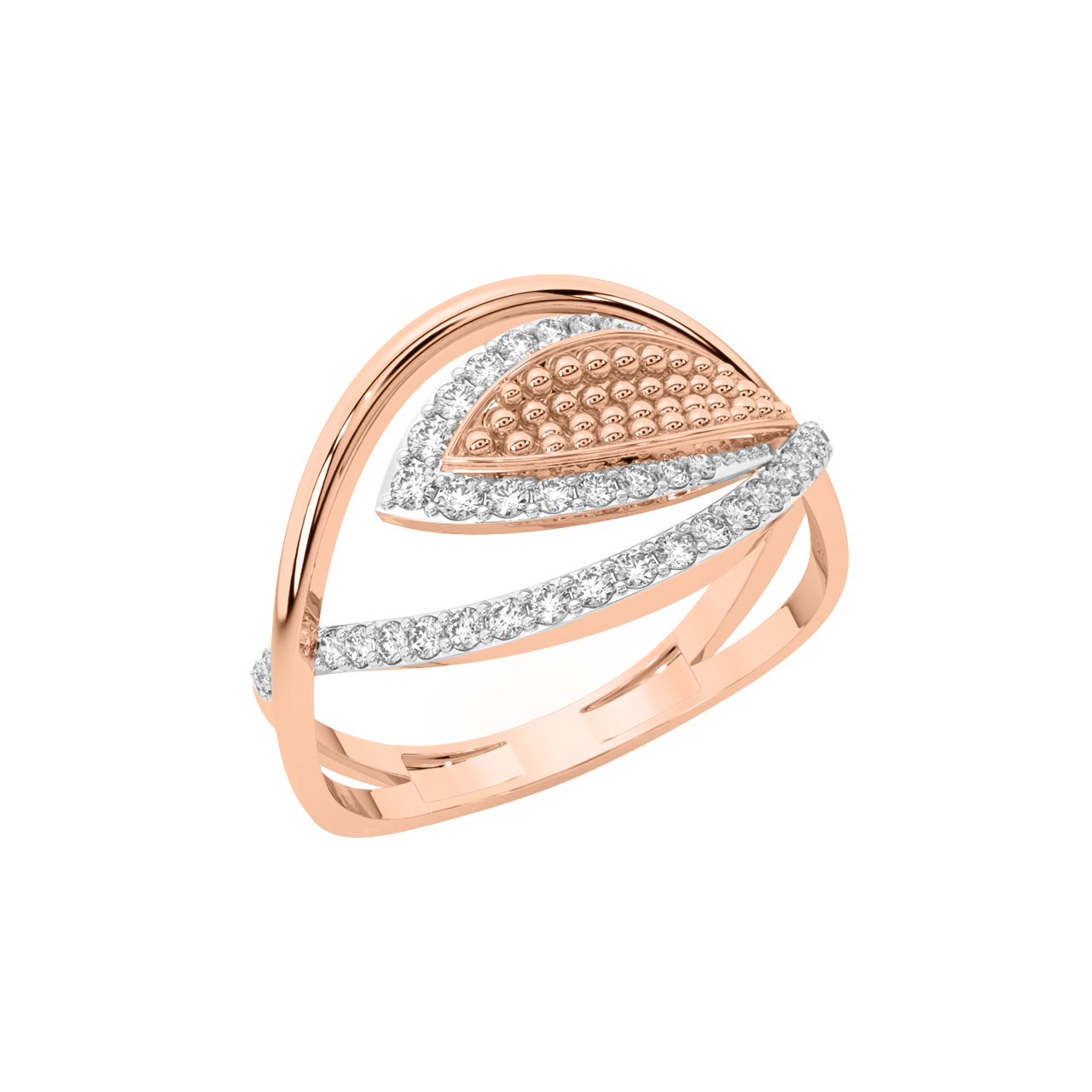 Three Layer Leave Diamond Ring