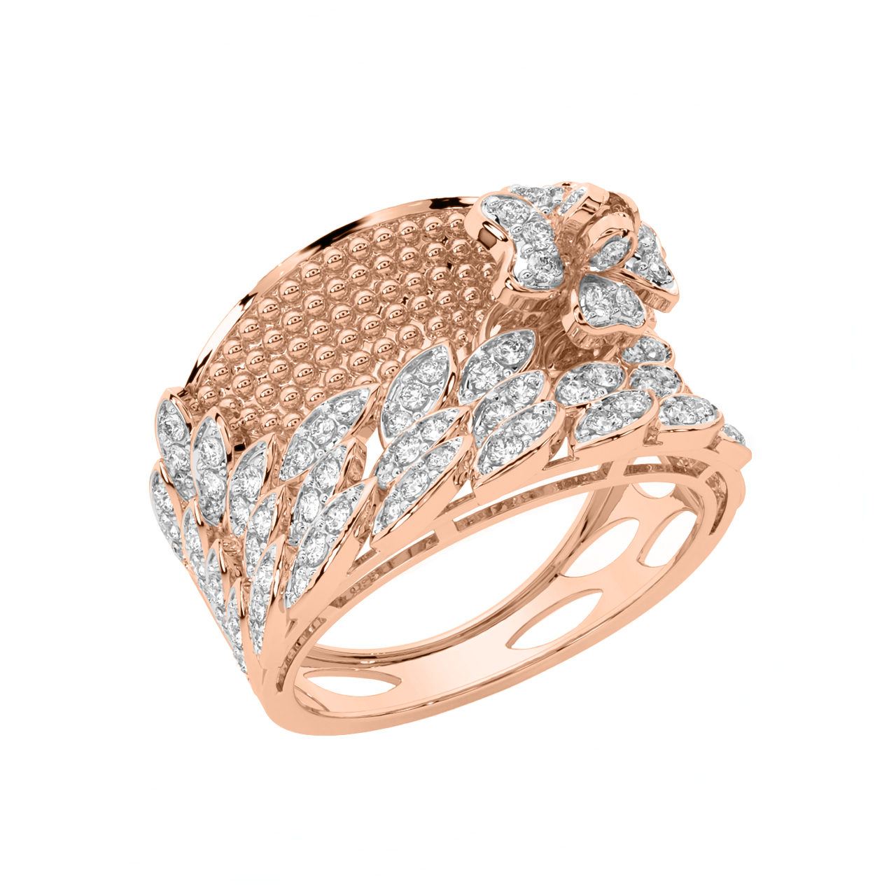 Stylish Autumn Gold Diamond Ring