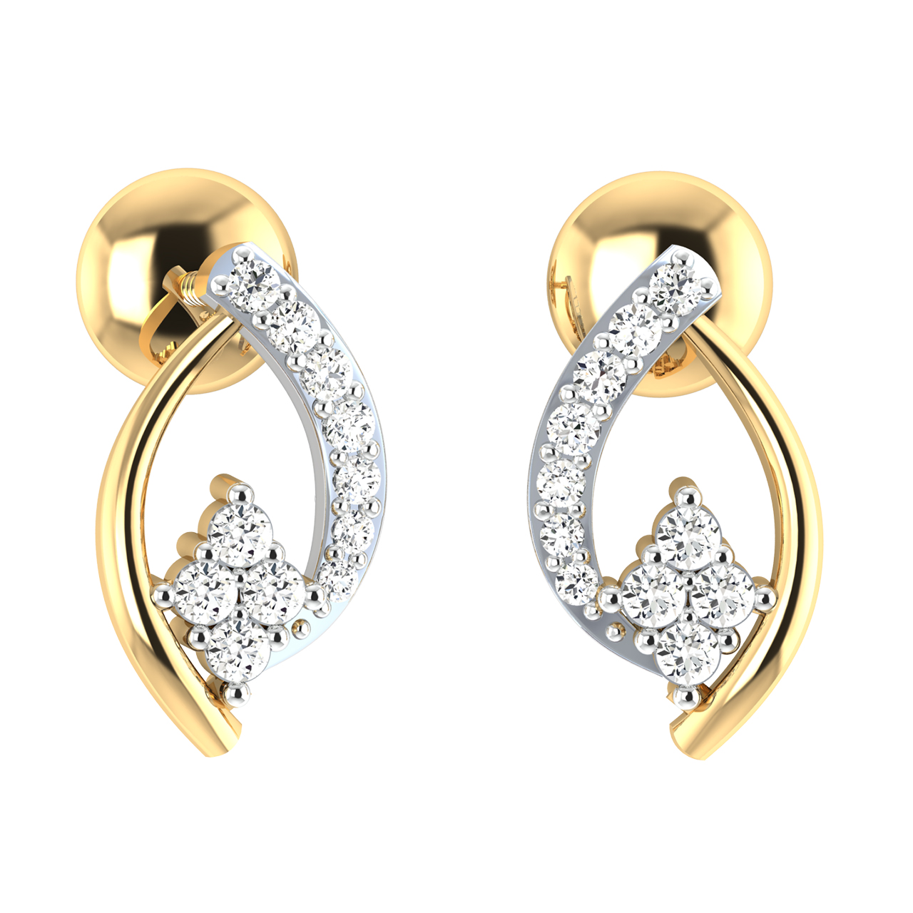 Allie Round Diamond Stud Earrings