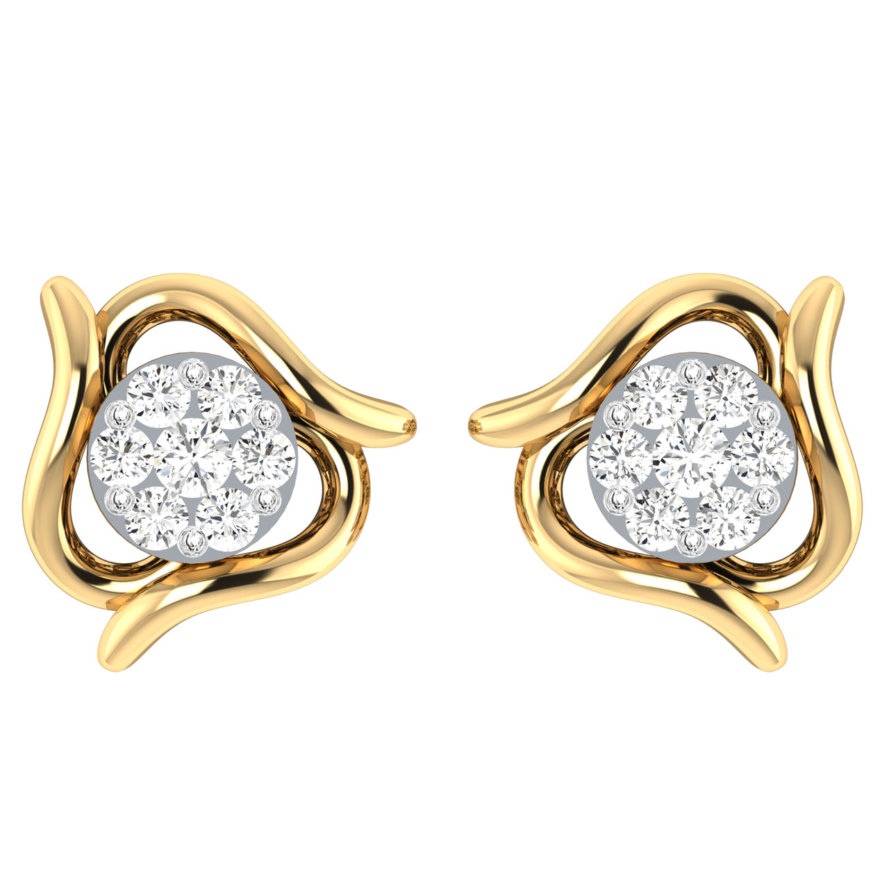 Gin Round Diamond Stud Earrings