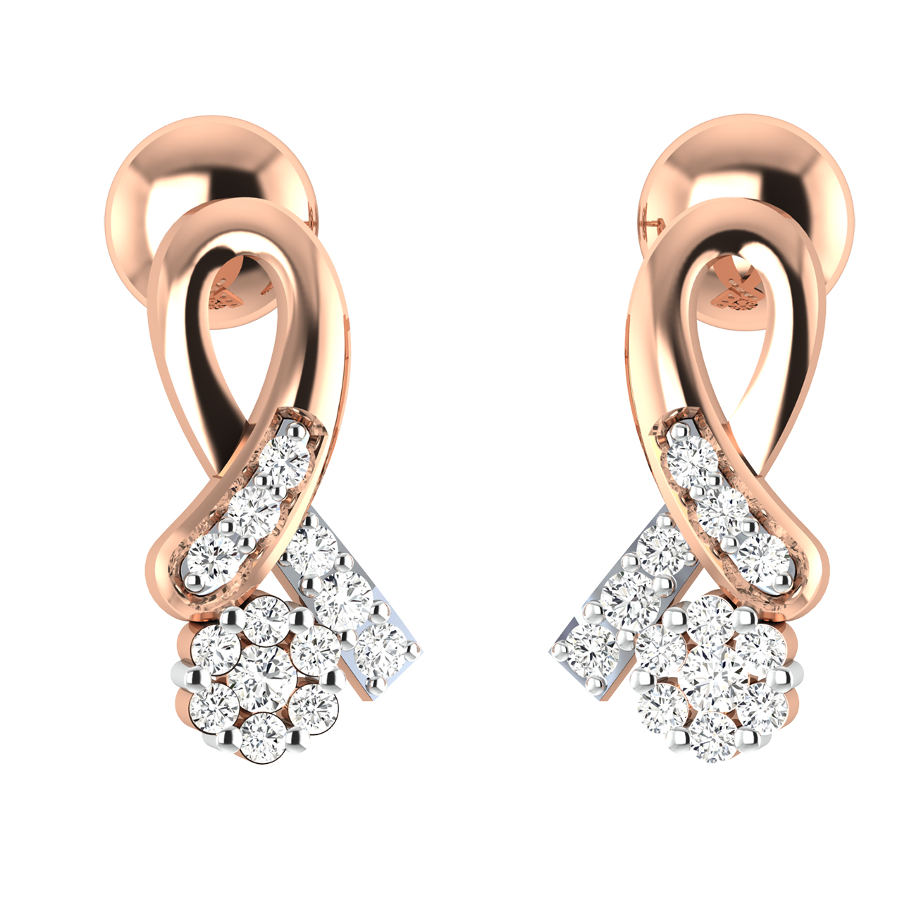 Mark Round Diamond Stud Earrings