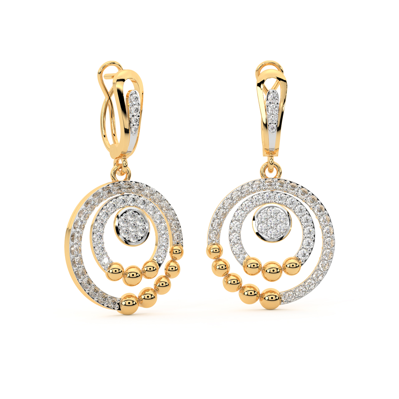 Mesh Globules Diamond Earrings