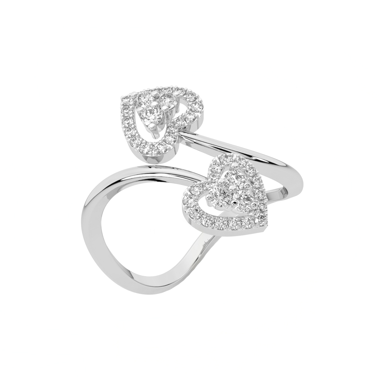 Golden Dual Heart Love Ring