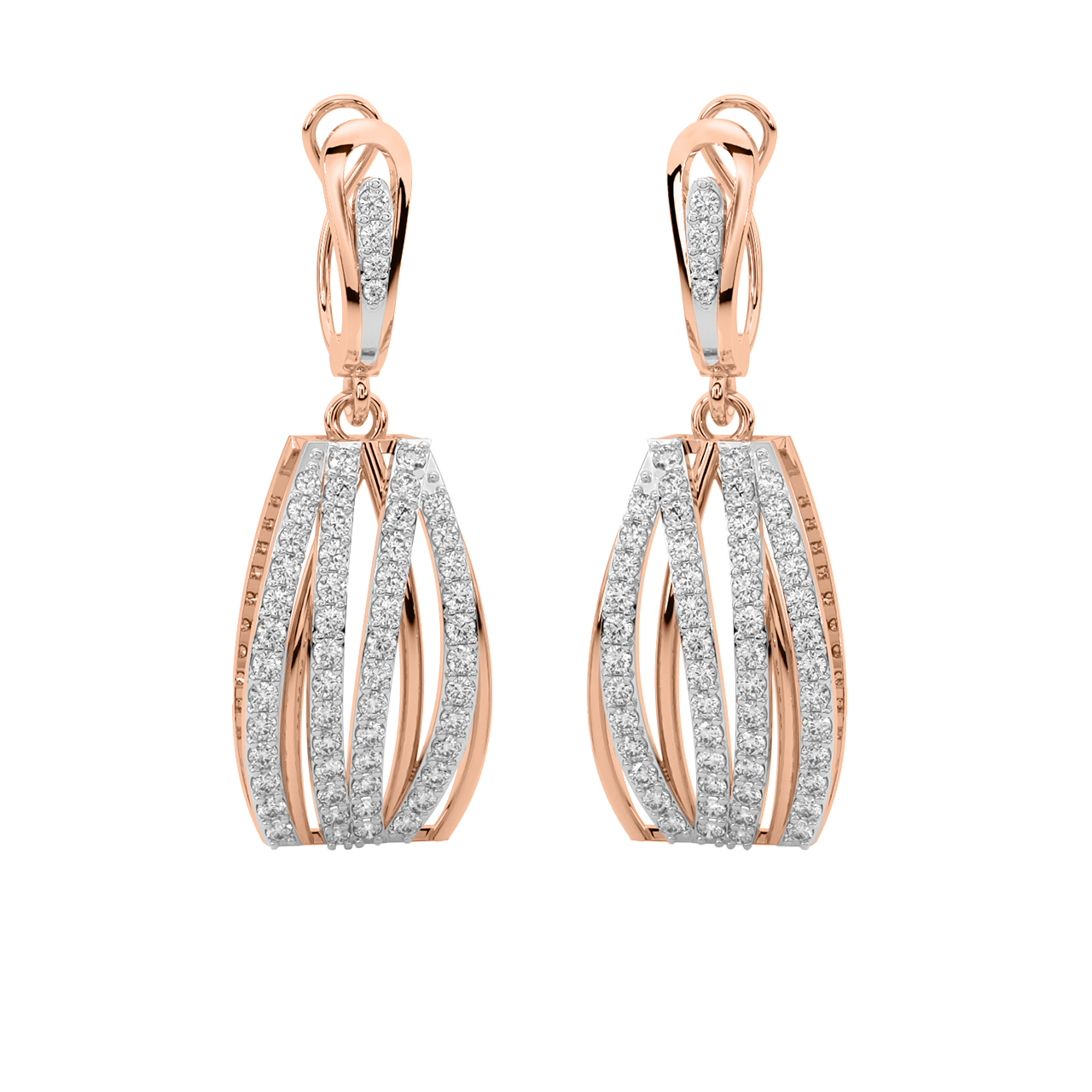 Frost On Gold Diamond Earrings