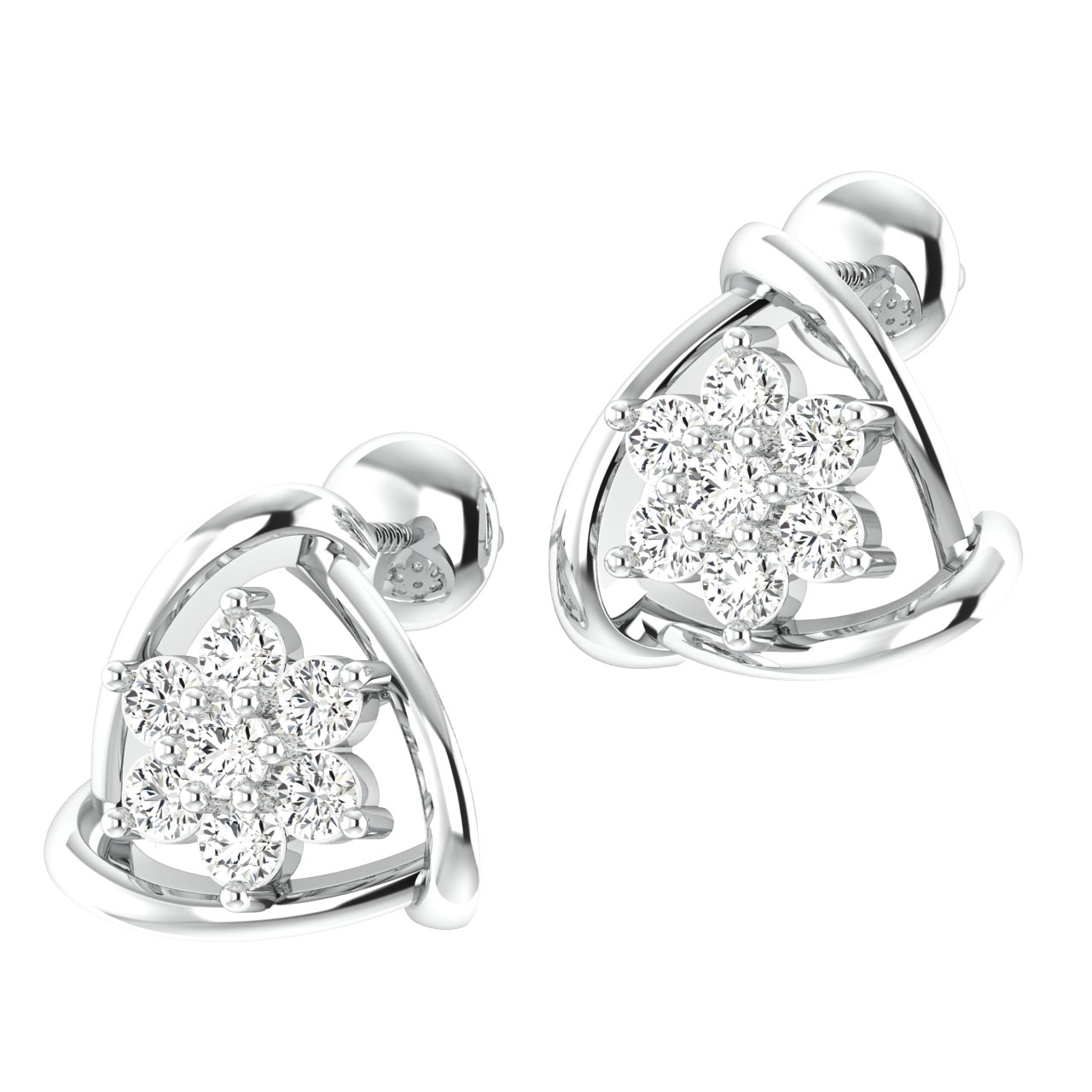 Serenity Round Diamond Stud Earring