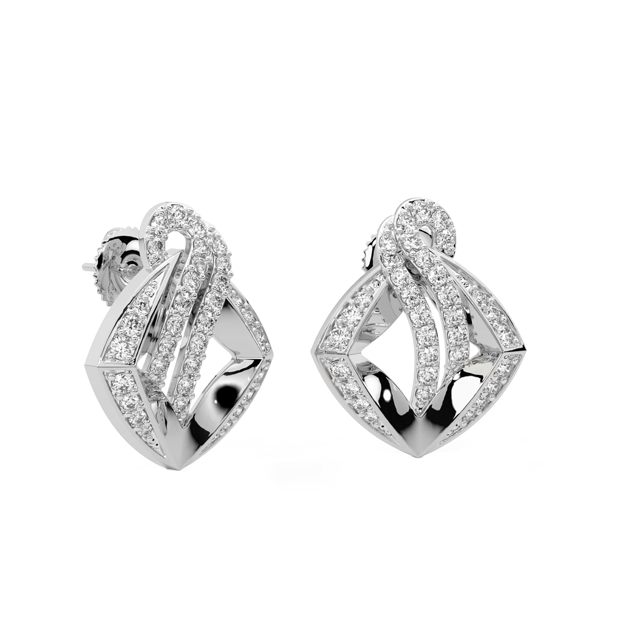 Rory Round Diamond Stud Earrings