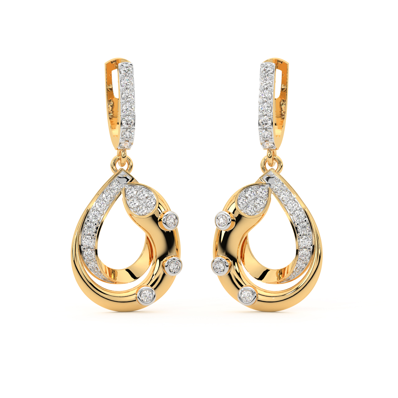 Drops With Flower Diamond Earring | Kasturi Diamond