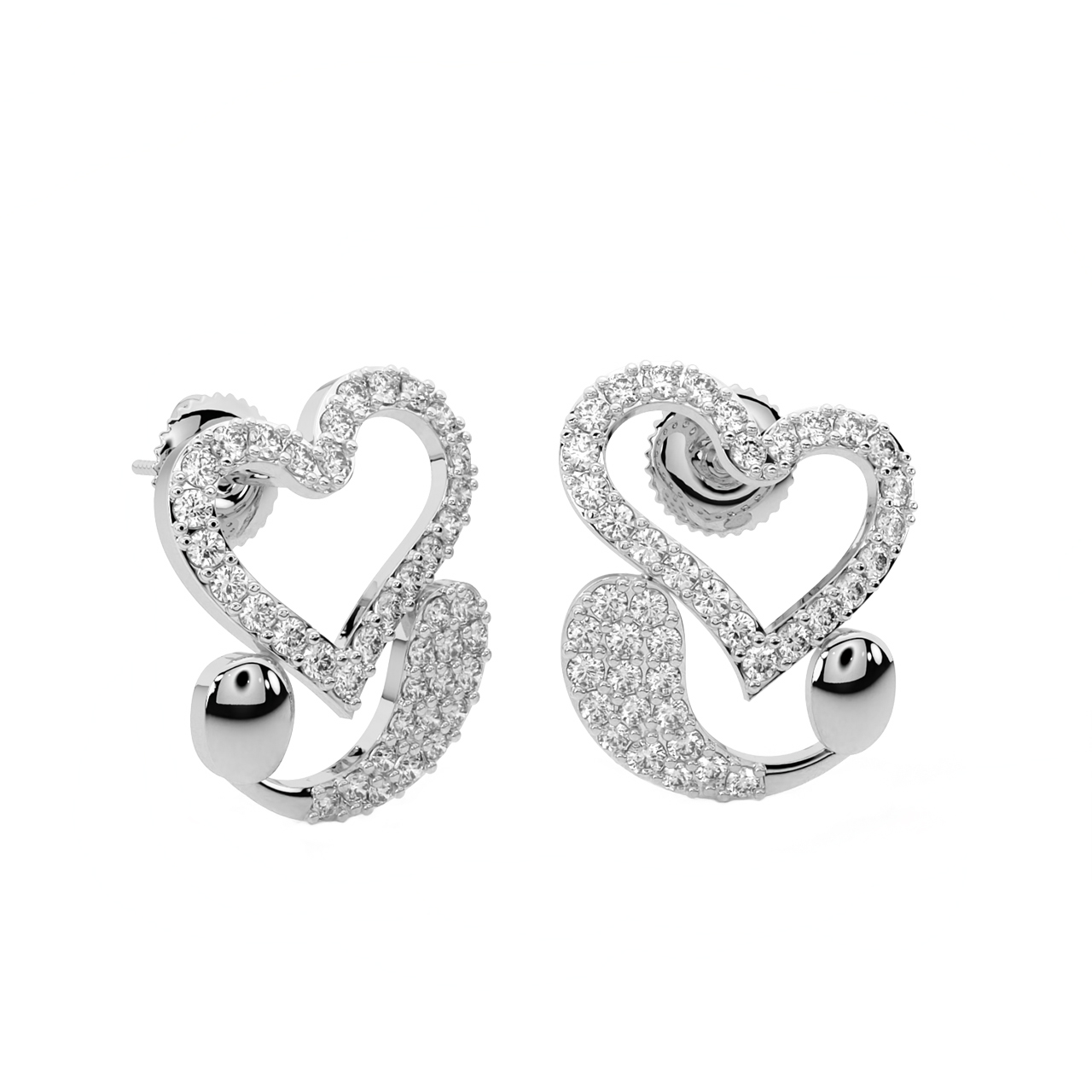 Ella Heart Shaped Stud Earrings