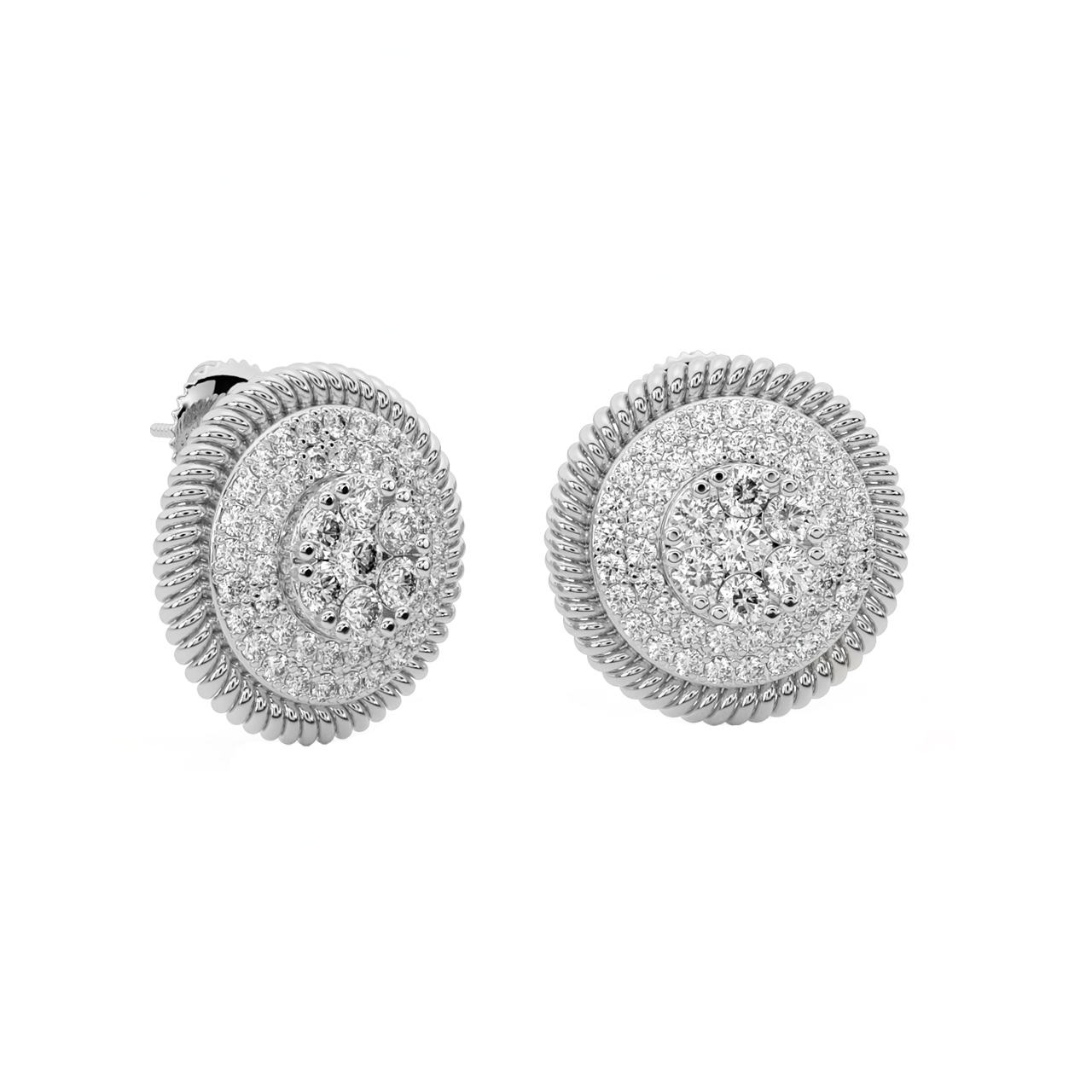 Simple Round Diamond Stud Earrings