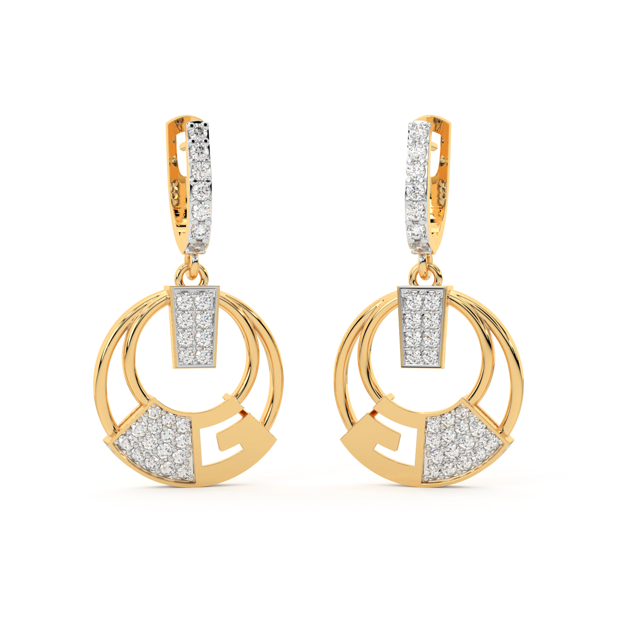 Golden Dome Diamond Earrings
