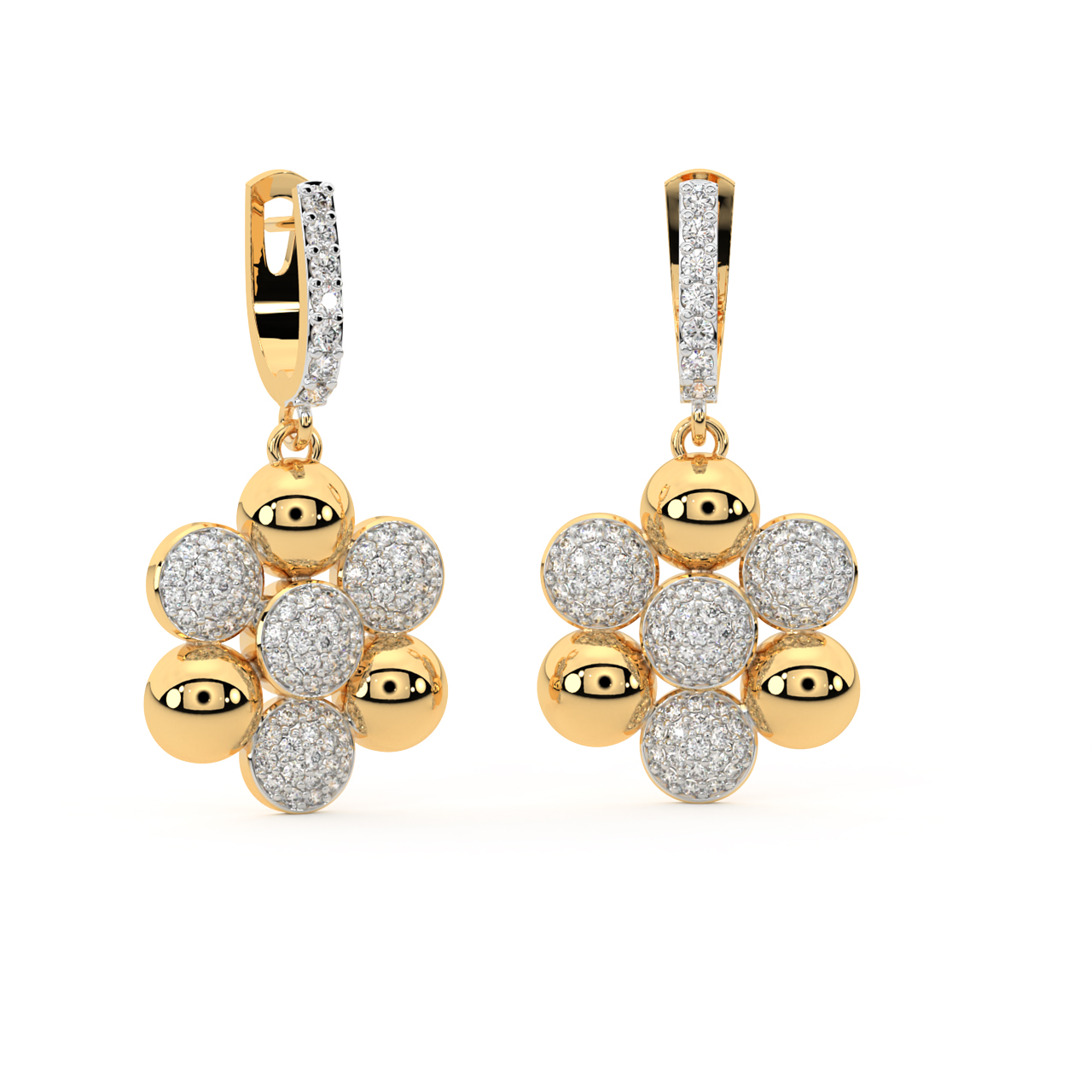 Dark Blossoms Diamond Earrings