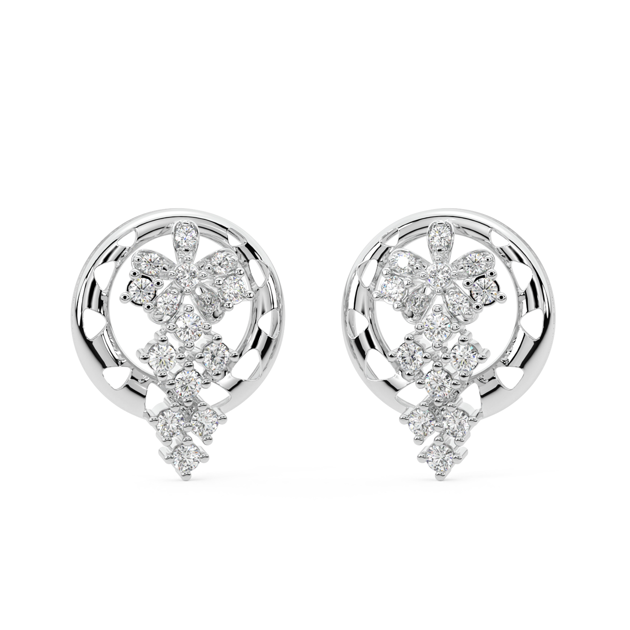 Rosy Daisy Diamond Earrings
