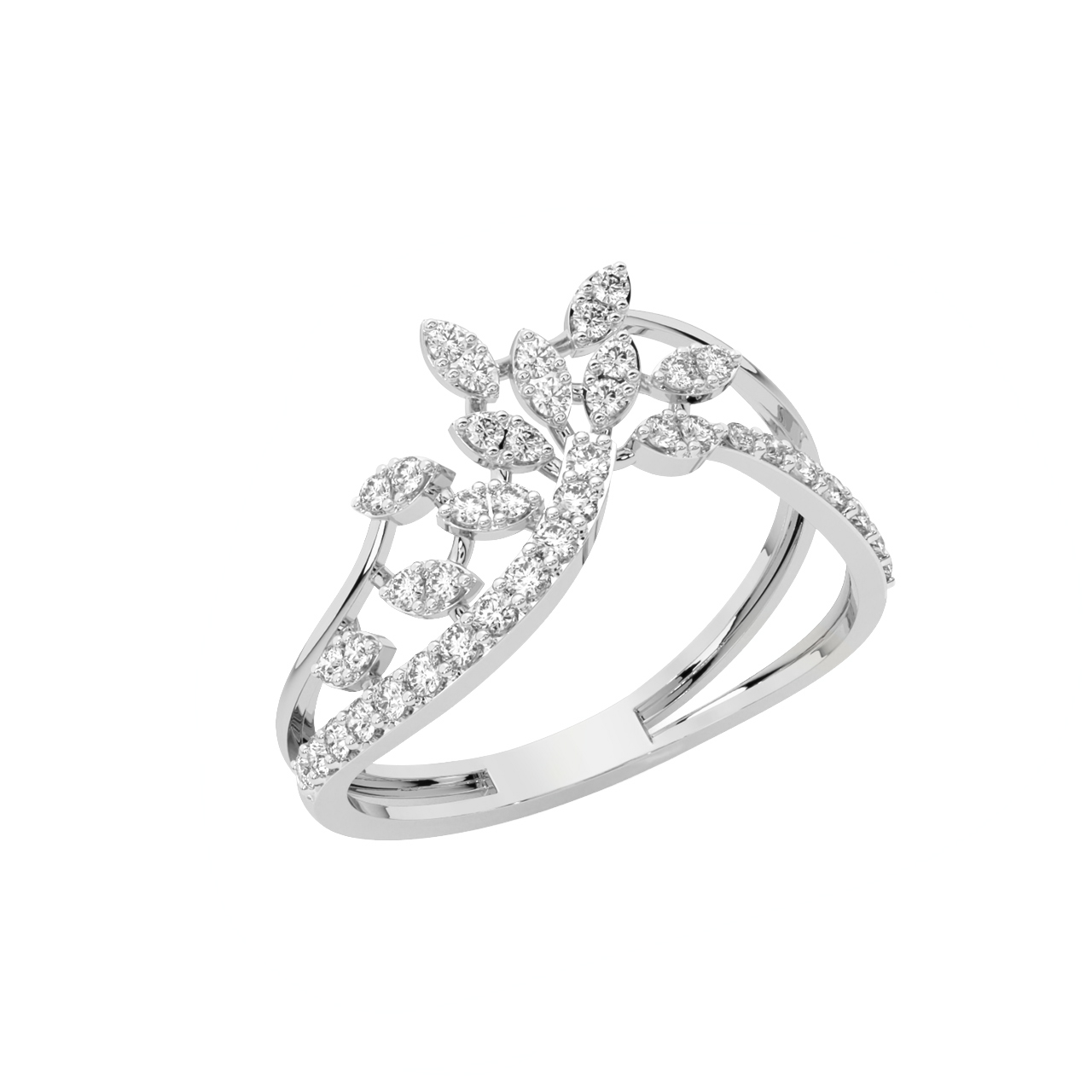 Buy Maple Leaves Diamond Engagement Ring Online