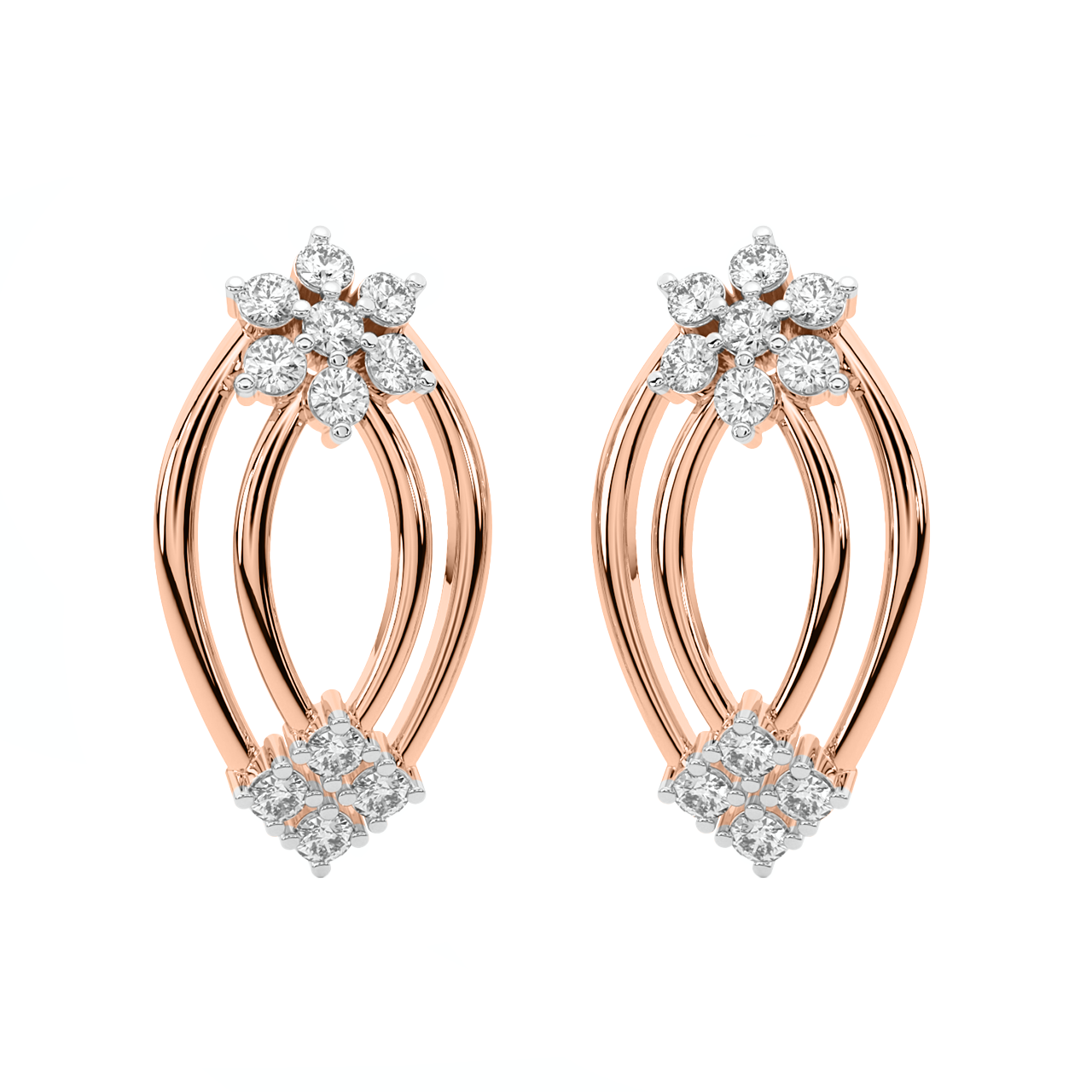 Tozen Round Diamond Stud Earrings