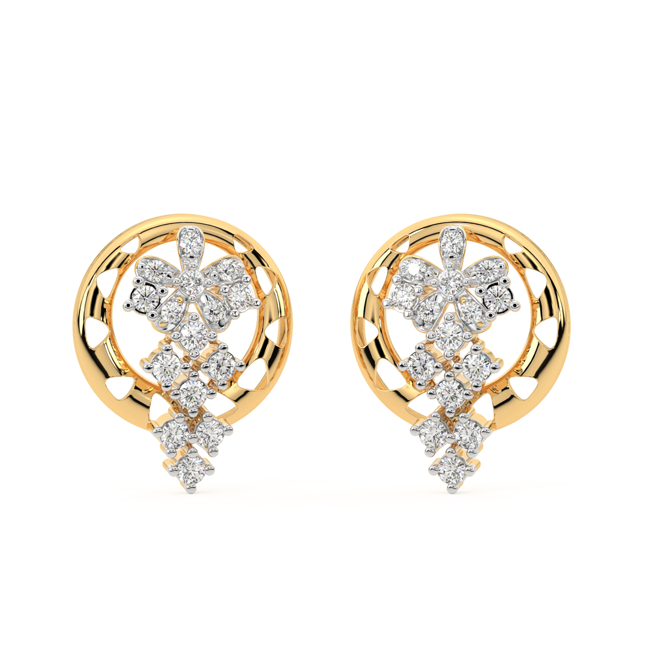 Rosy Daisy Diamond Earrings