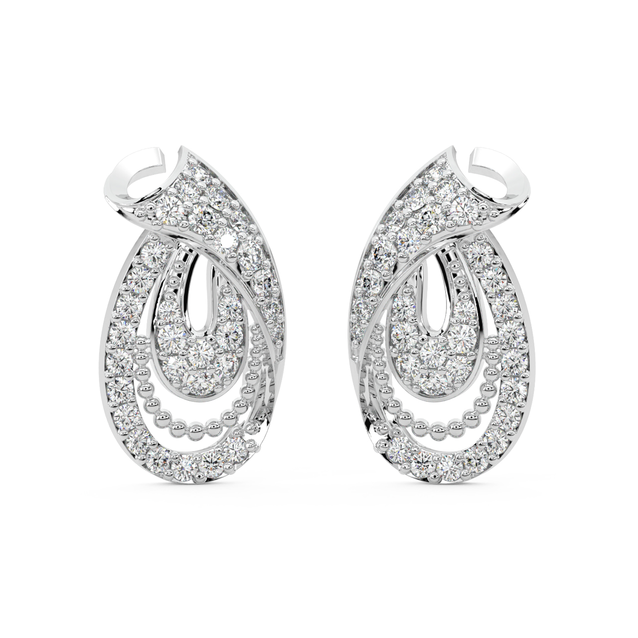 Stable Style Gold Diamond Earrings