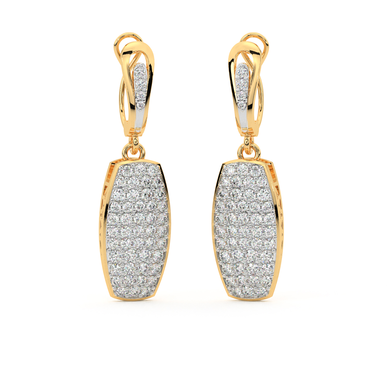 Stitch in Time Gold Diamond Earring