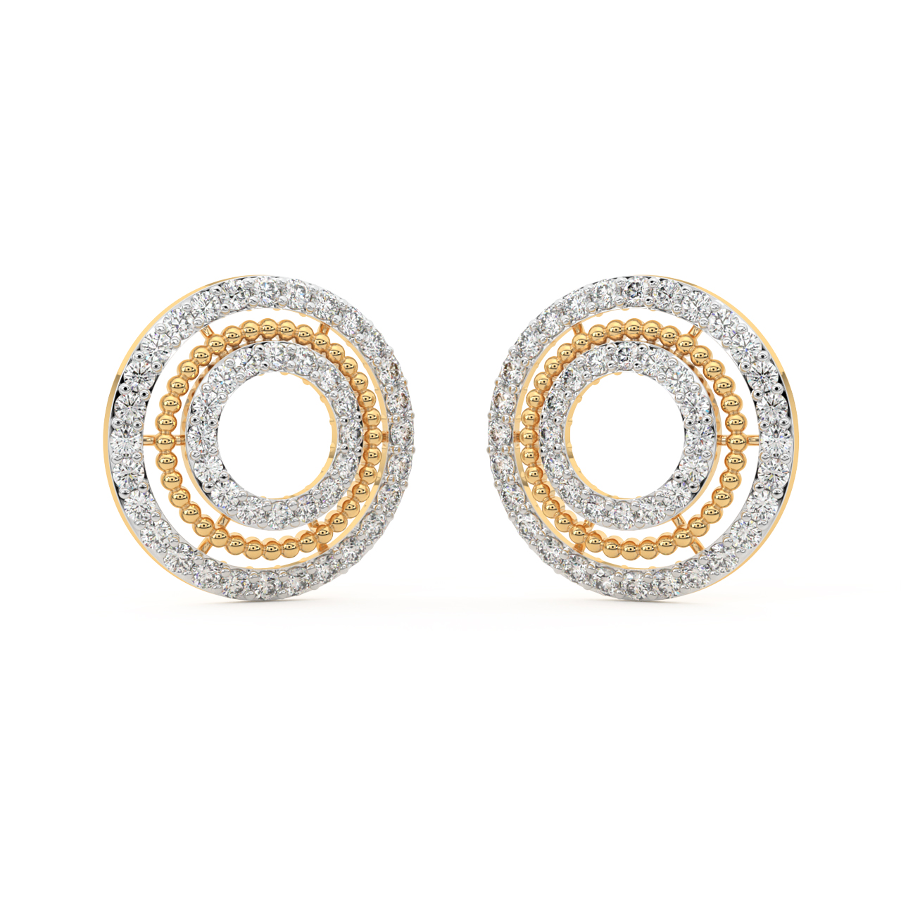 Whirl Design Diamond Earrings