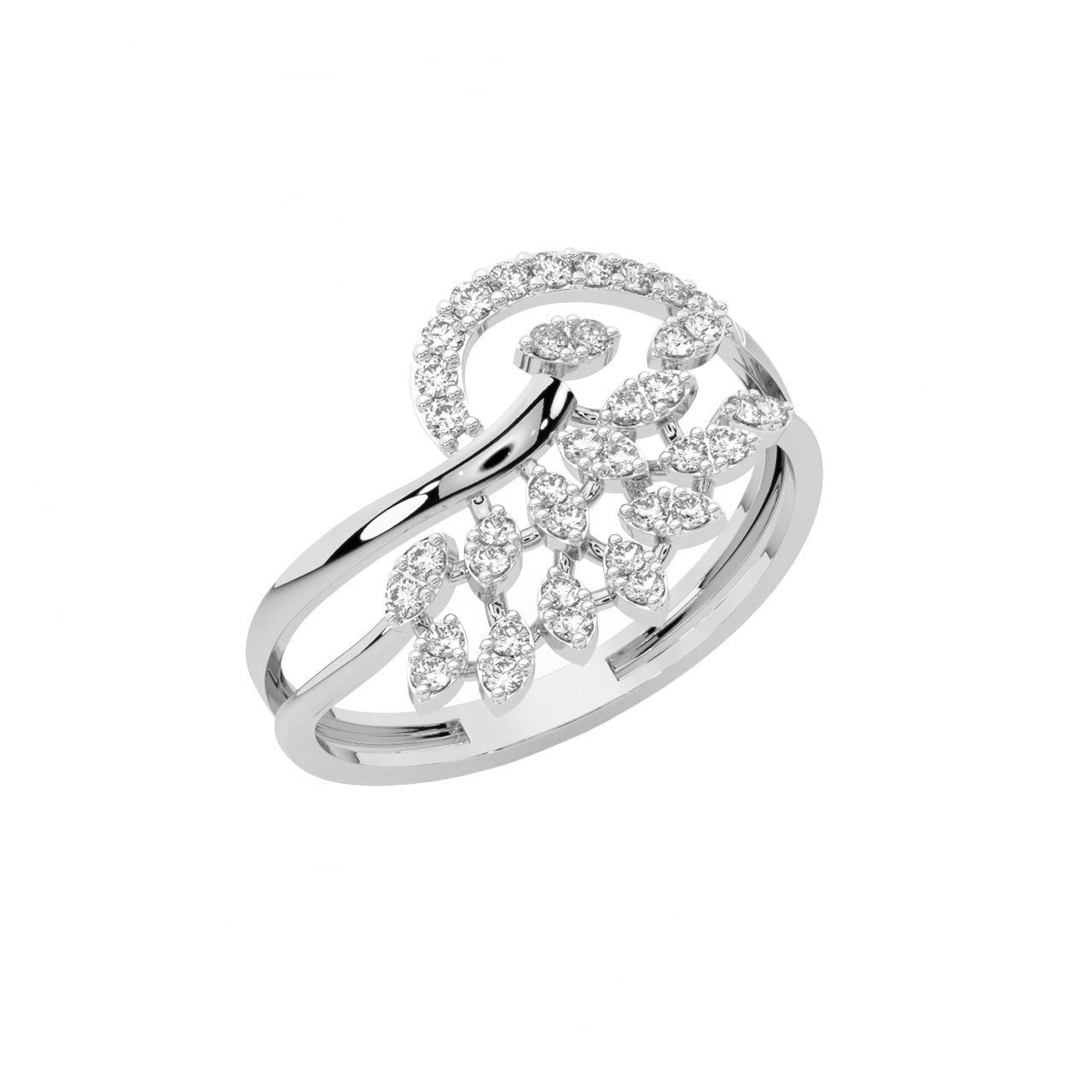 Blossom Leaf Diamond Ring