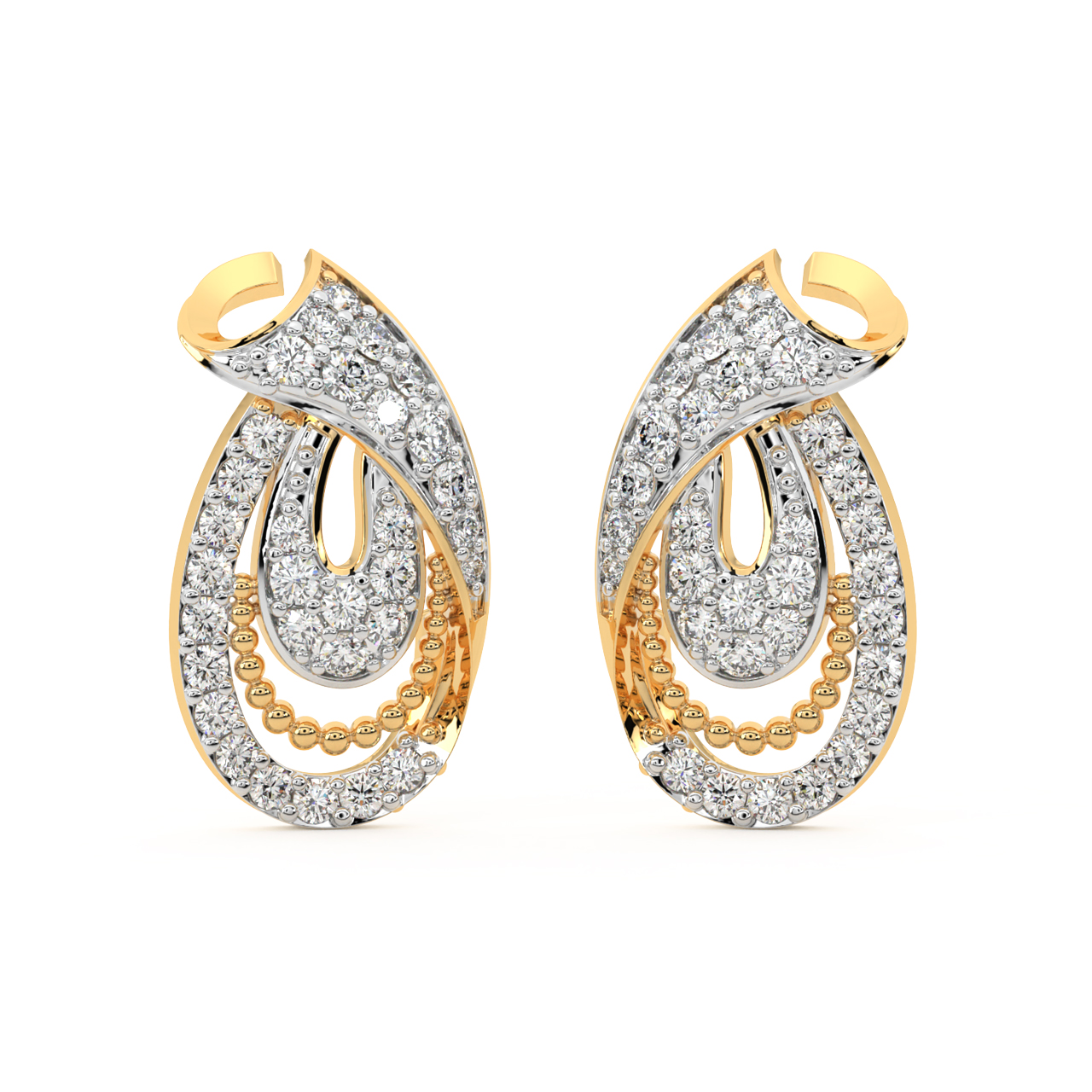 Gift exclusive square shape diamond earrings online – Radiant Bay