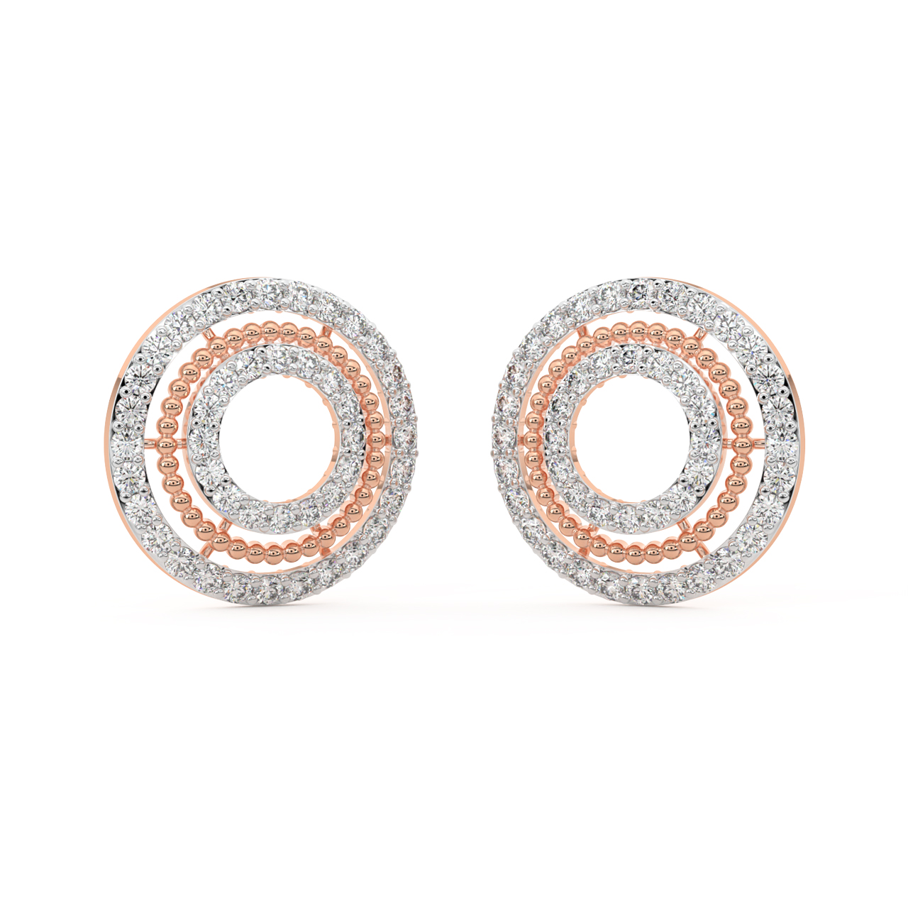 Whirl Design Diamond Earrings