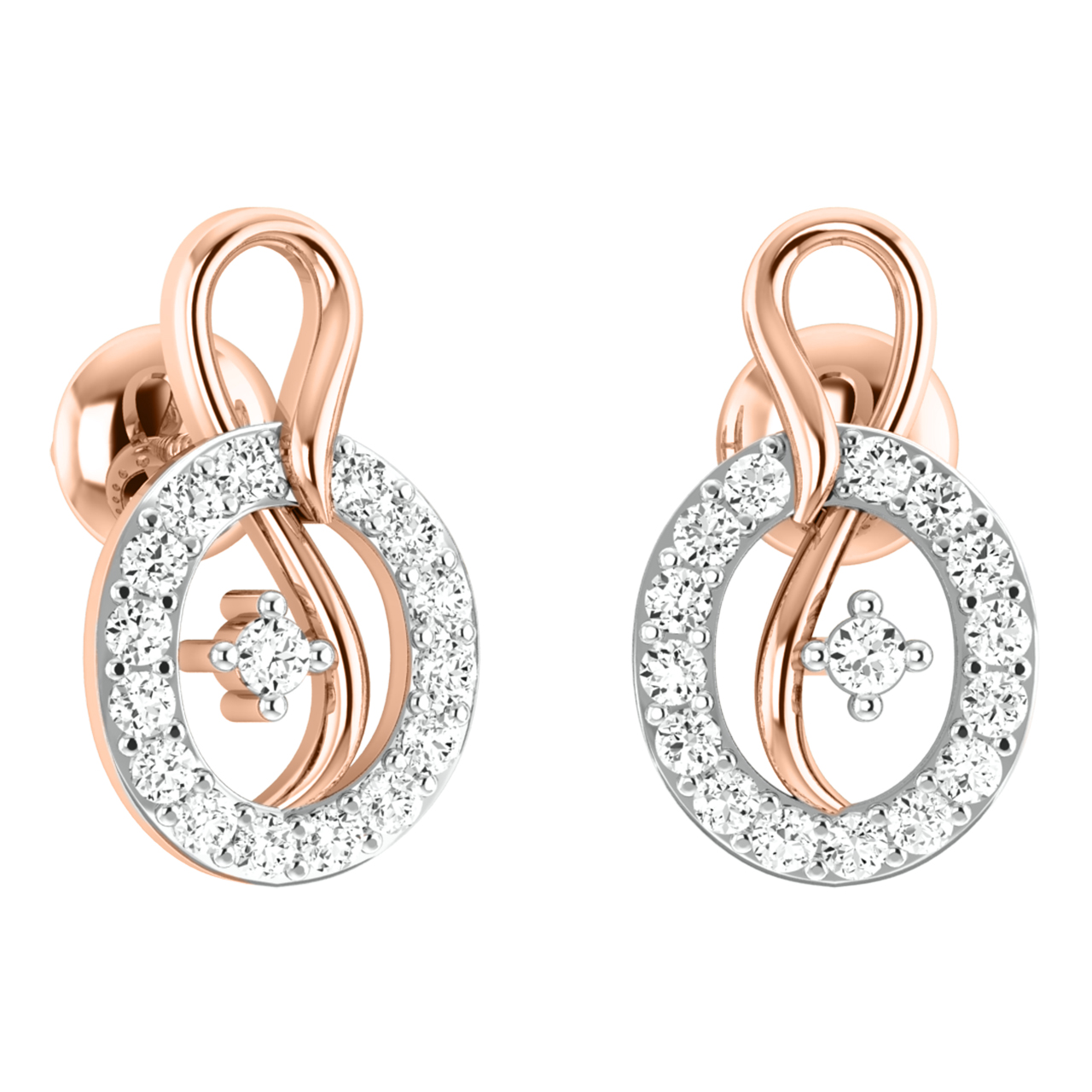 Ainsley Round Diamond Stud Earrings