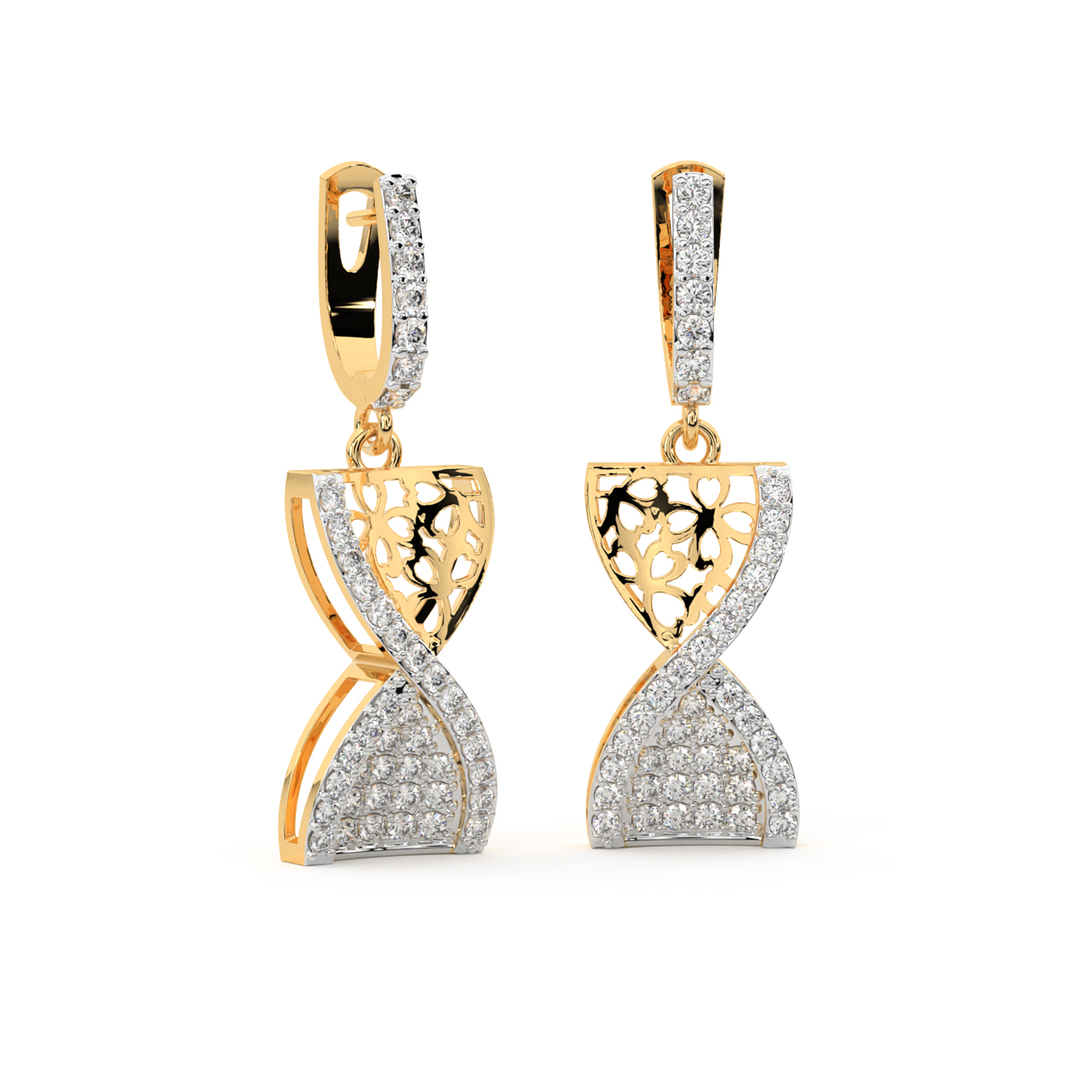 Hour Glass Diamond Earrings