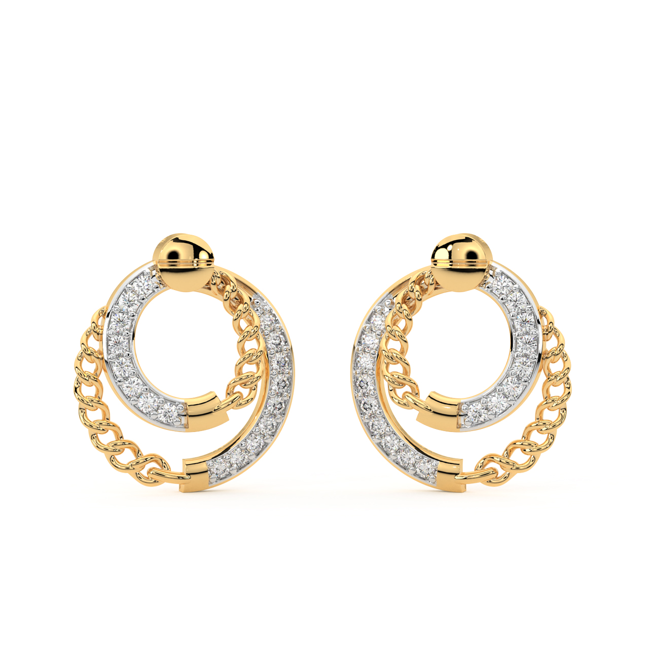 Boteh Beauty Gold Diamond Earrings