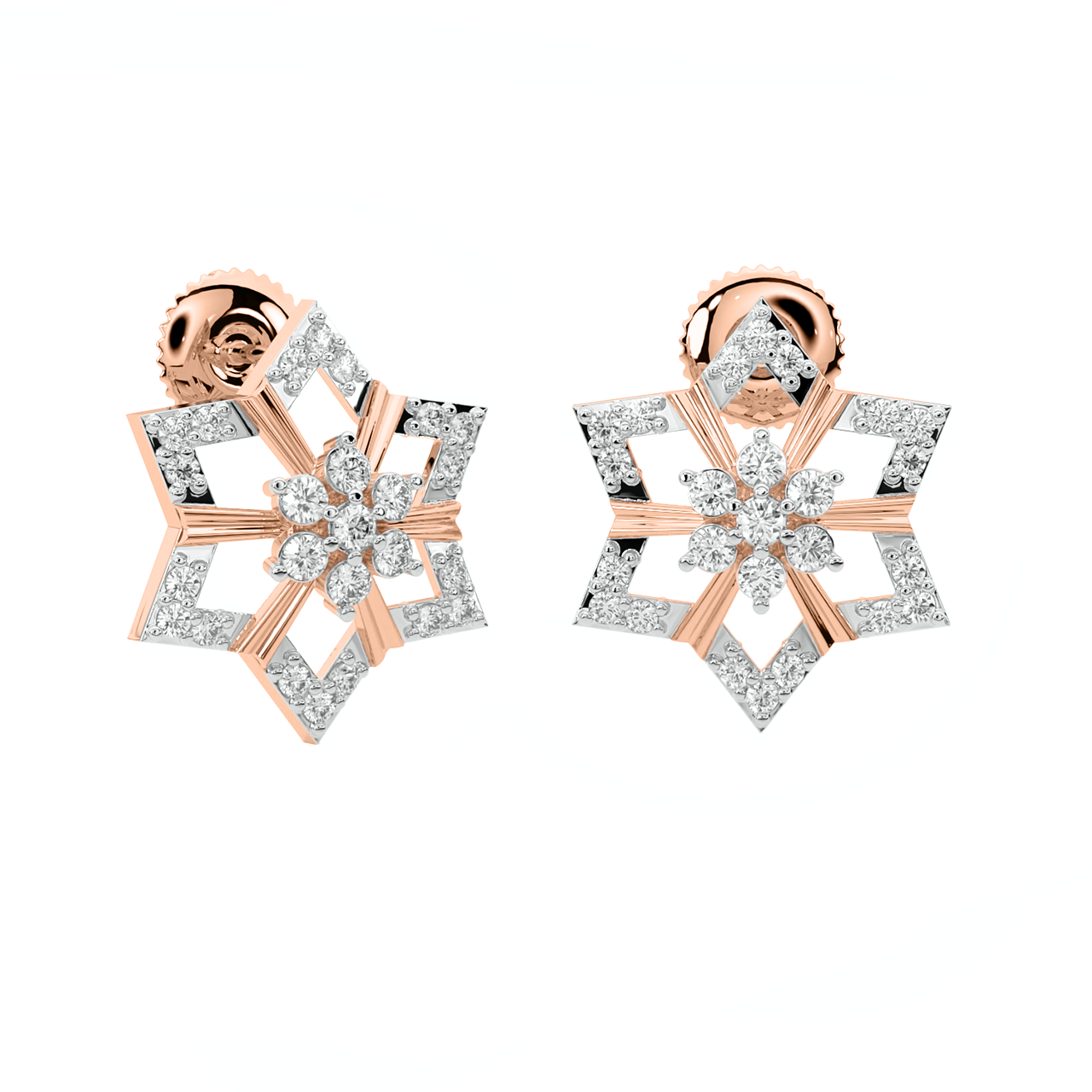 Midori Round Diamond Stud Earrings