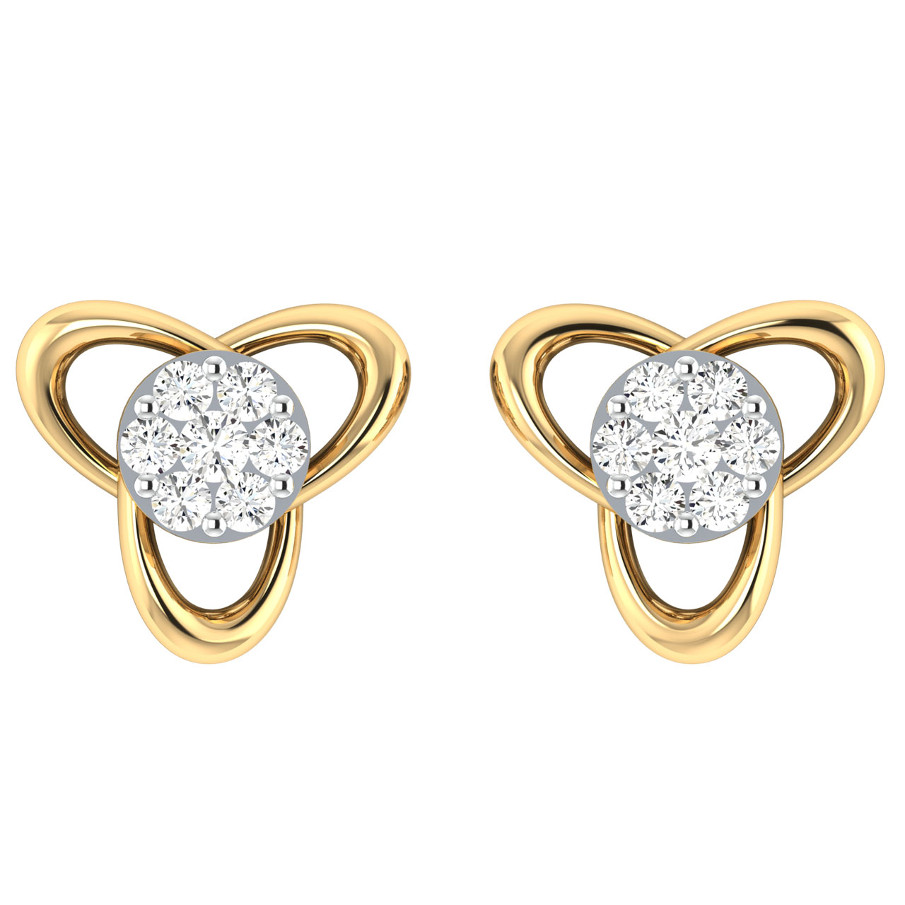 Autumn Round Diamond Stud Earring