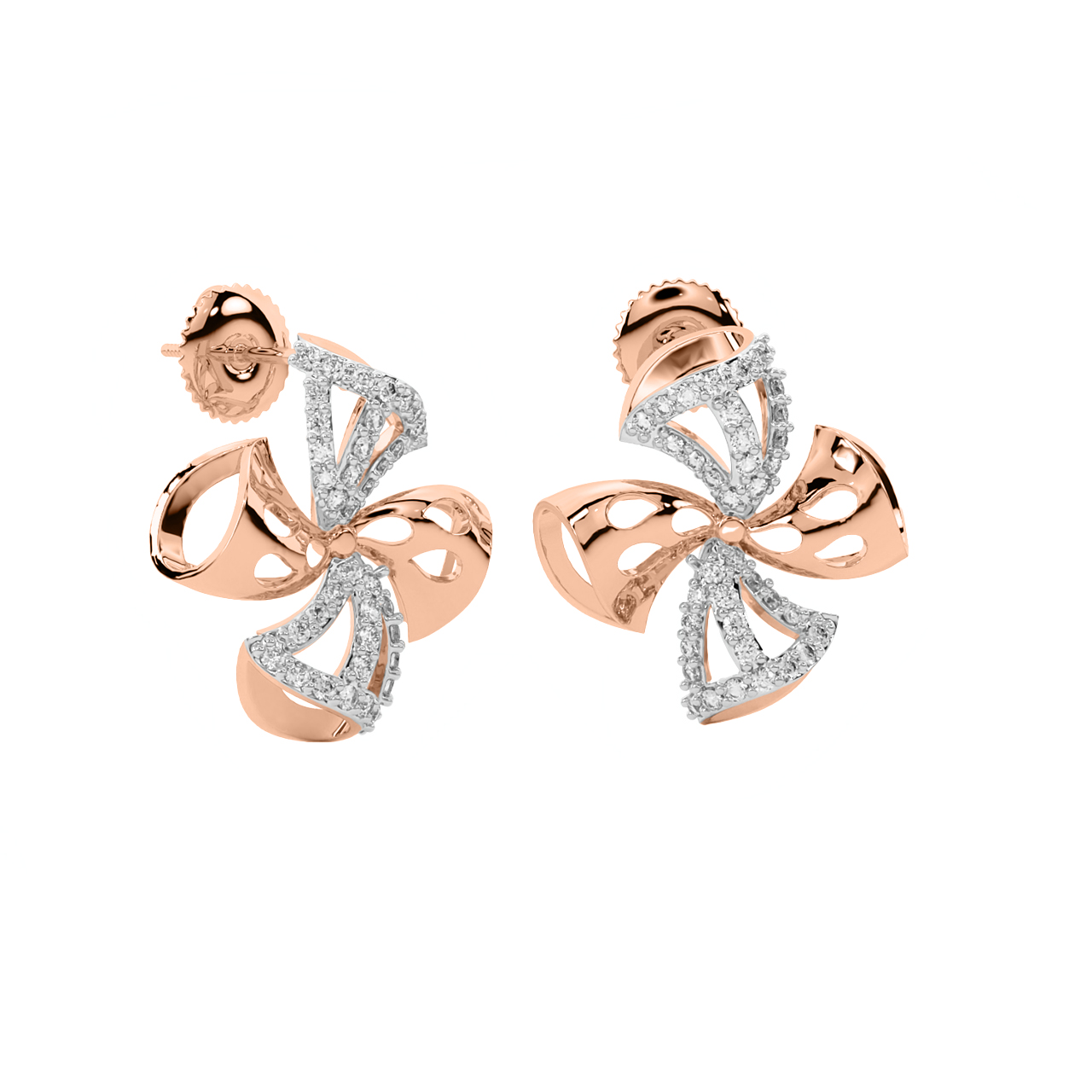 Bryce Round Diamond Stud Earrings