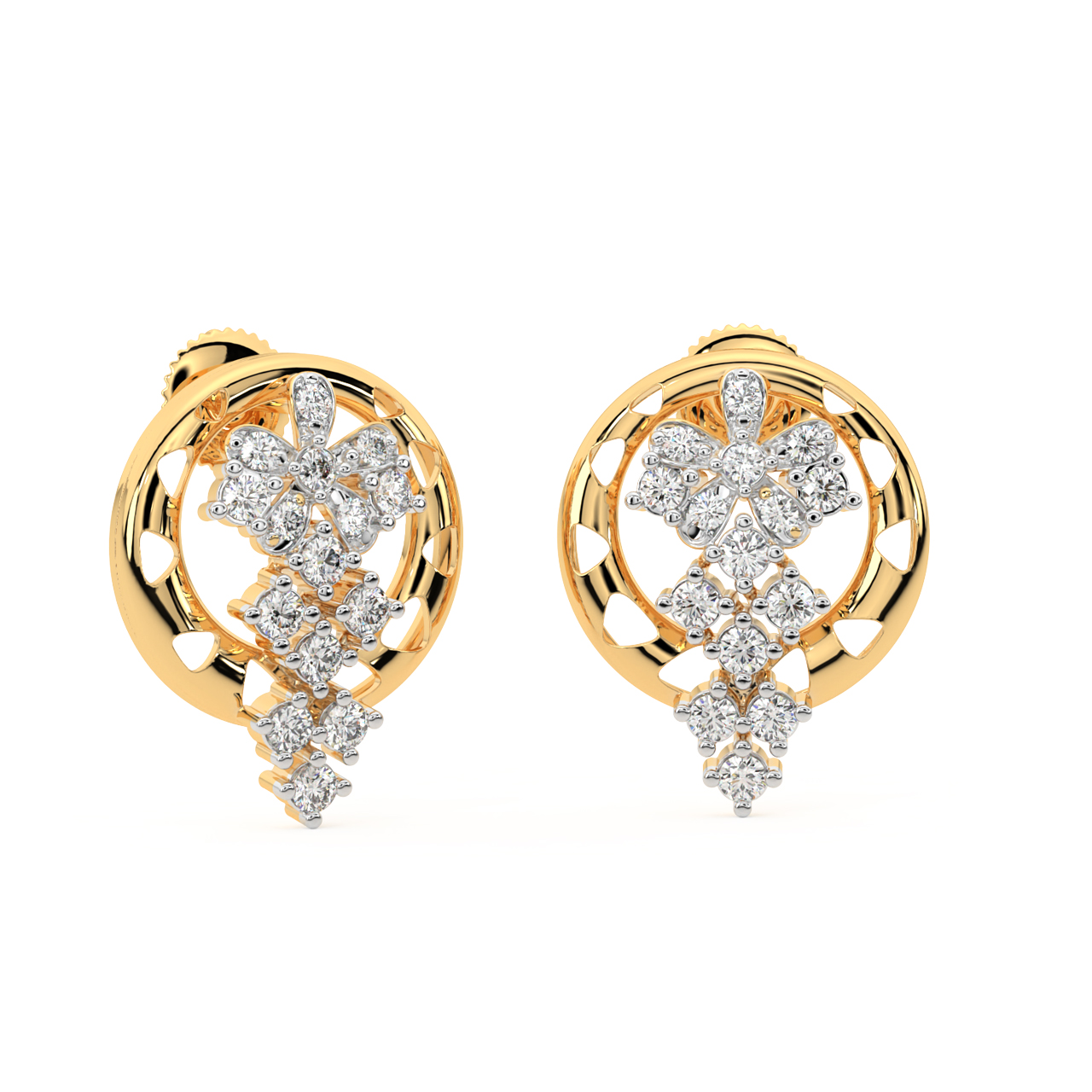Rosy Daisy Diamond Earrings